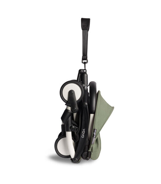 عربة أطفال بيبي زن يويو2 بهيكل أبيض ومجموعة مقعد عربة لعمر 6 شهور فأكثر أخضر زيتوني image number 4