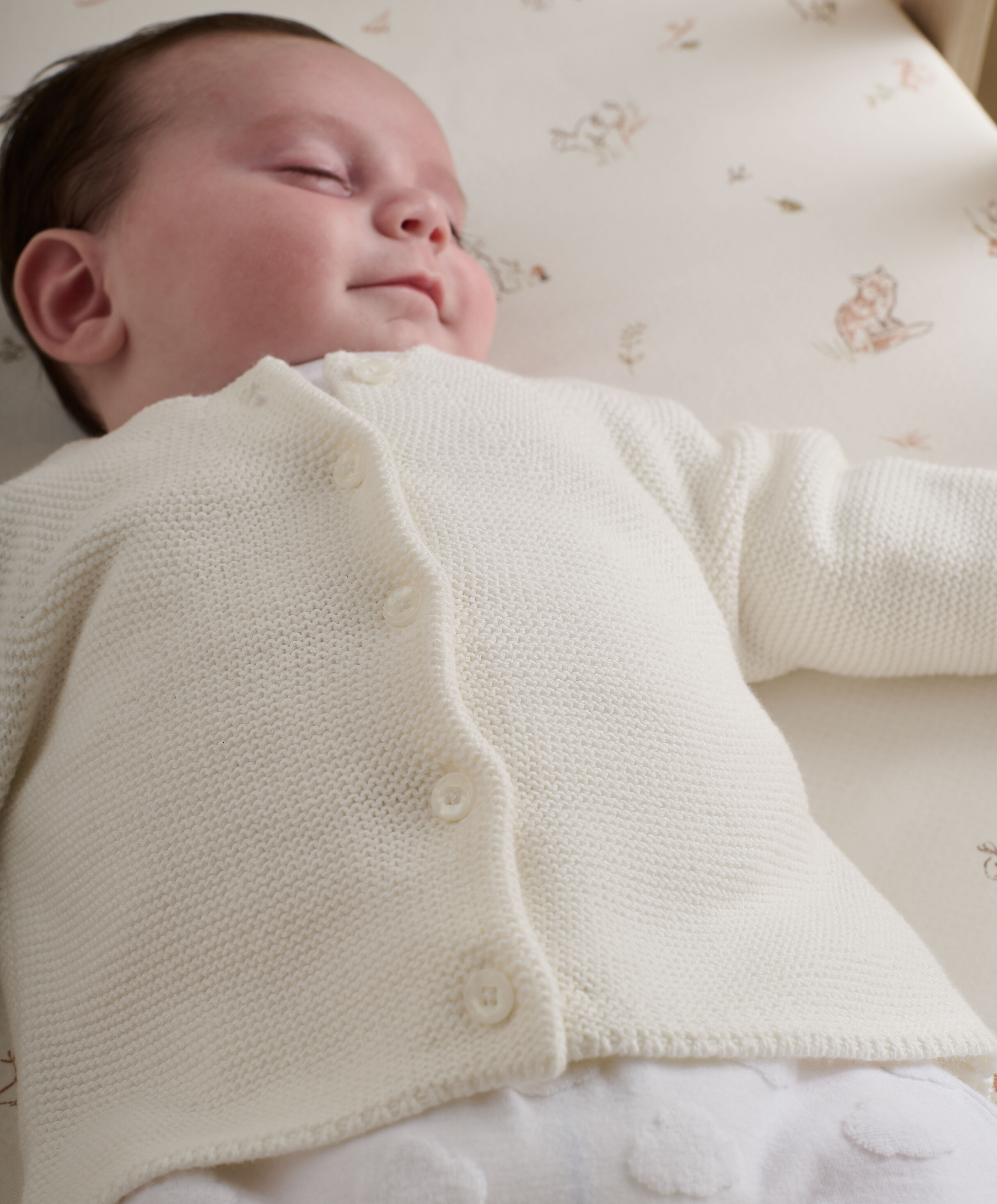 كارديغان بنسيج دقيق - أبيض كريمي image number 3