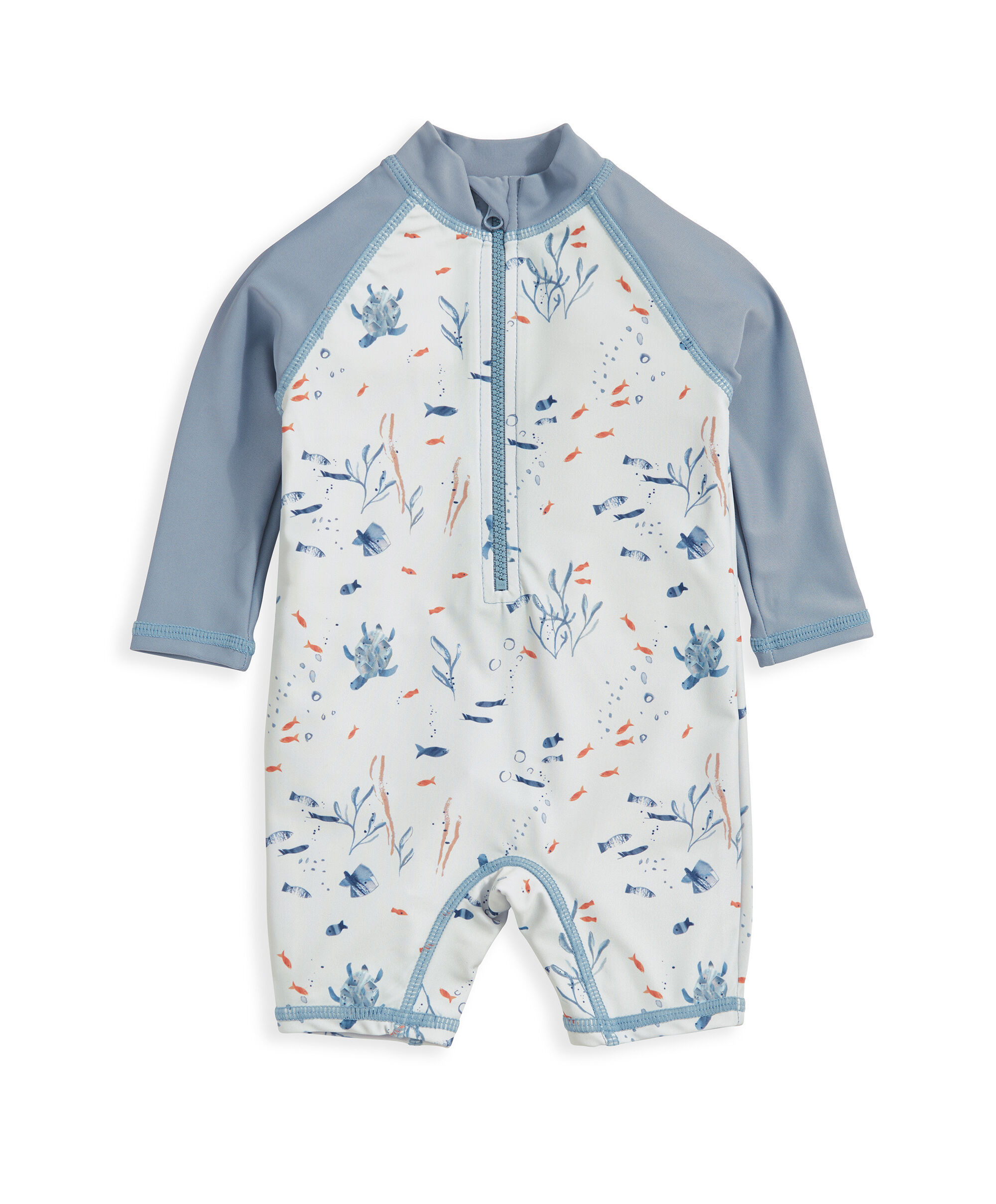 بدلة سباحة بأكمام طويلة - أزرق image number 2