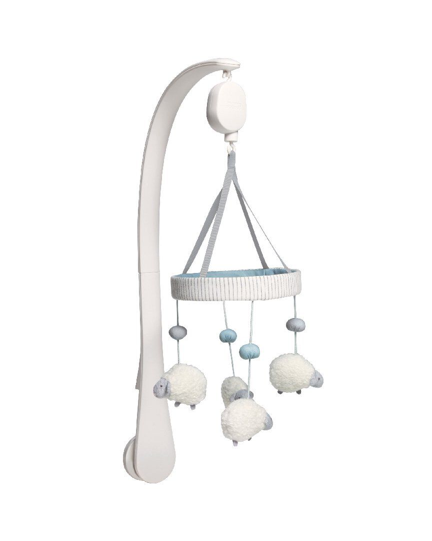 ألعاب مهد متحركة بتصميم خروف بموسيقى ويلكم تو ذا وورلد - أزرق وأبيض image number 1