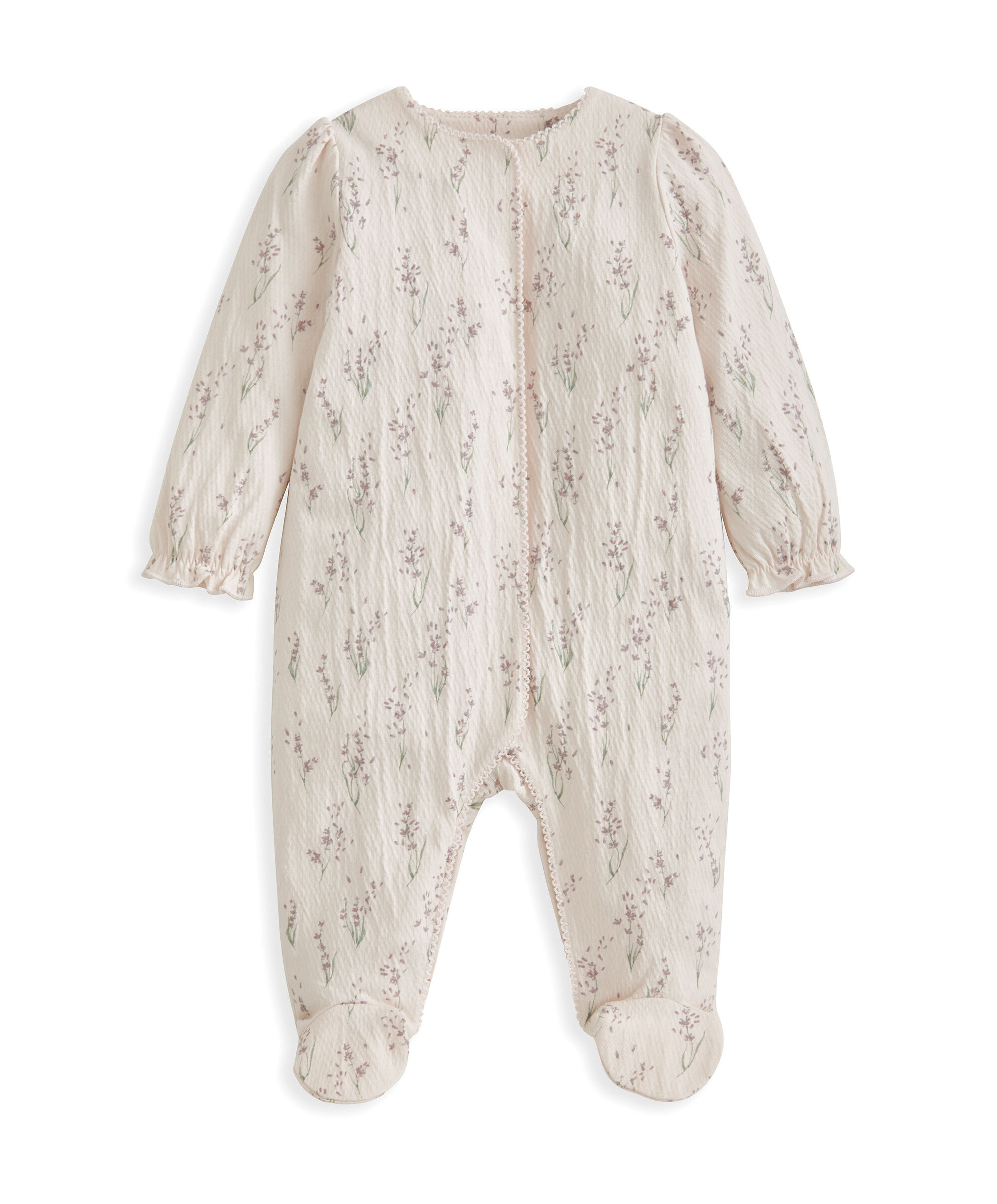 طقم الكل في واحد وطوق رأس بنقشة زهور اللافندر - قطعتان image number 3