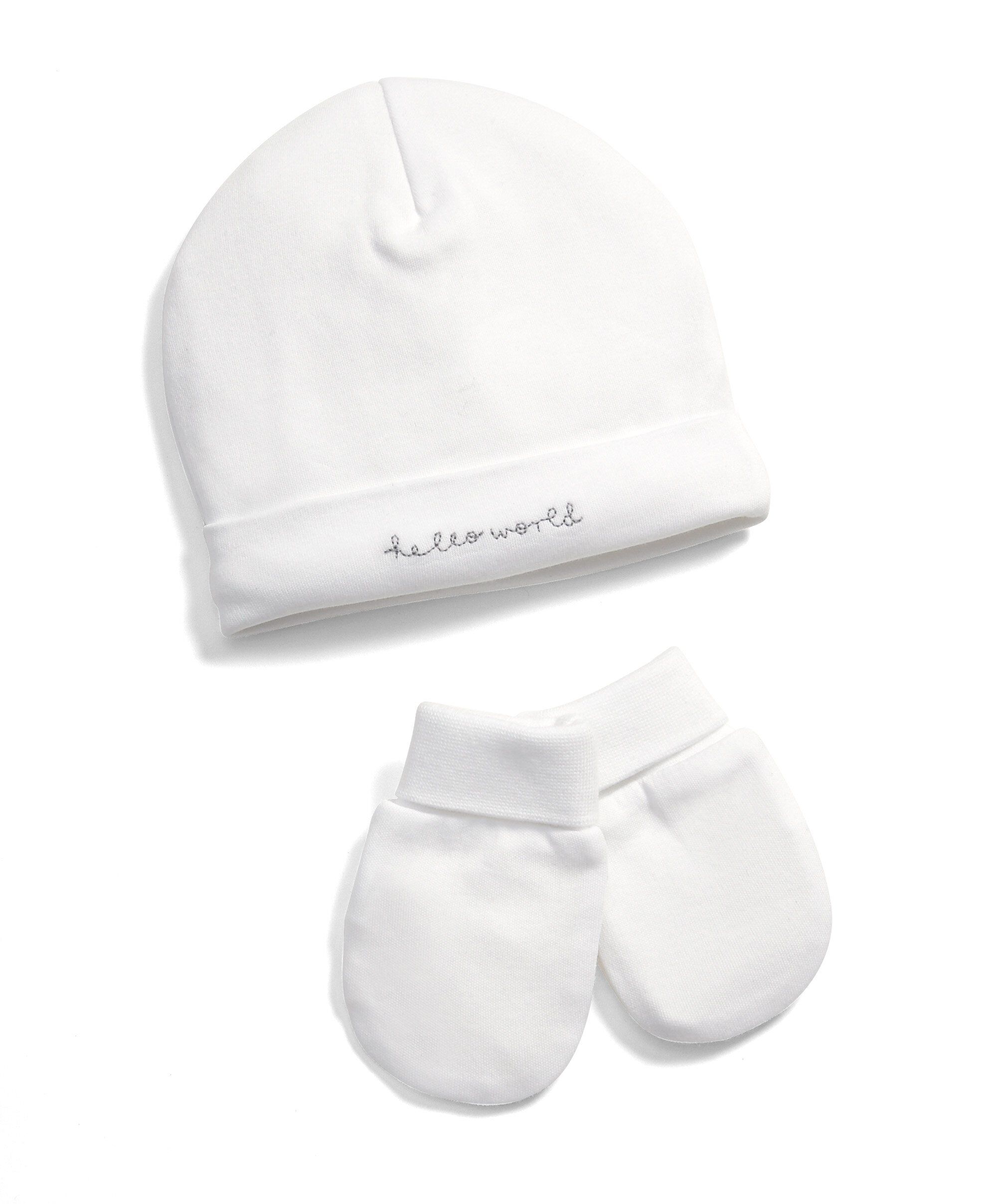 طقم قبعة وقفازات بتطريز Hello World image number 1