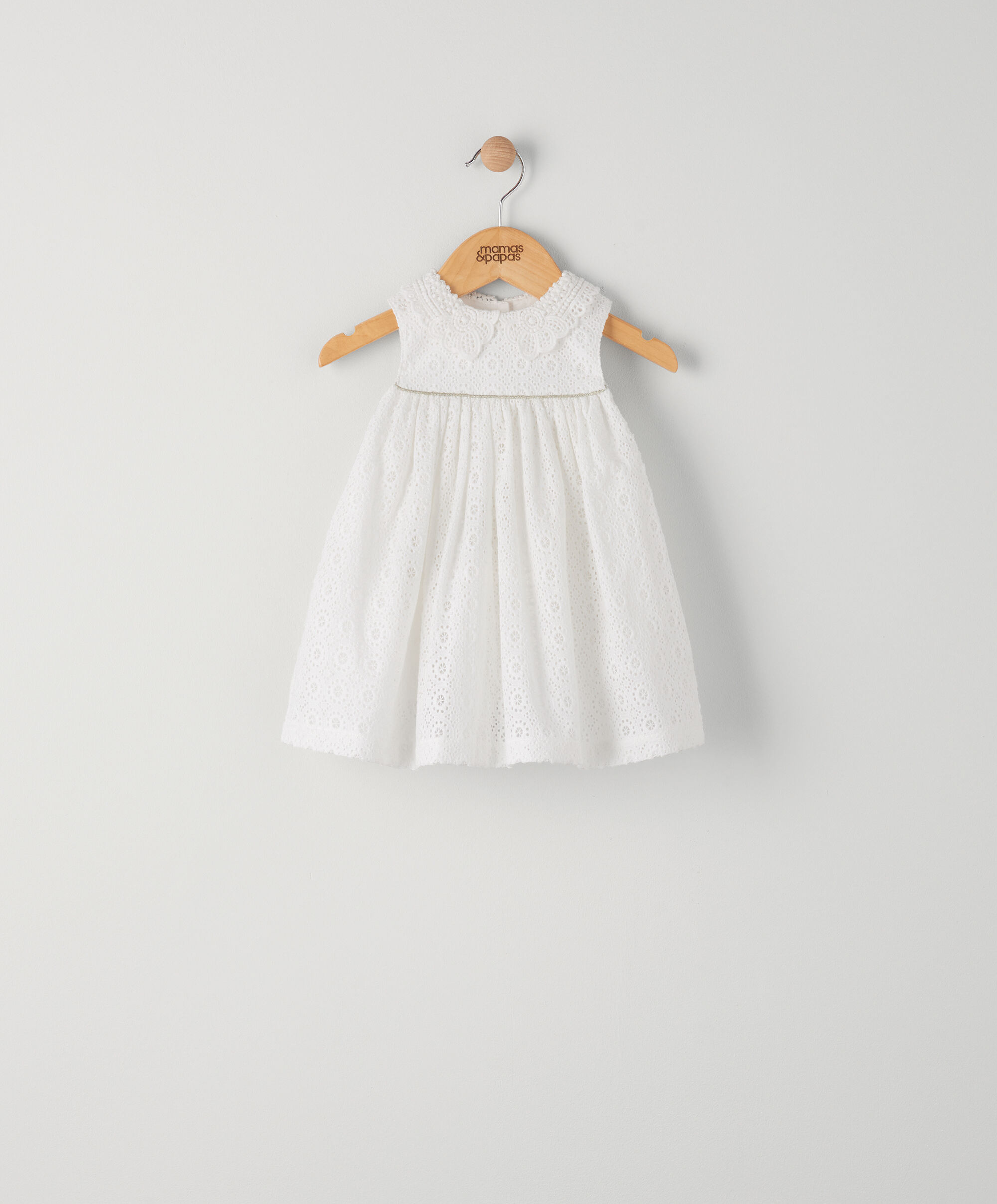 فستان بياقة دانتيل وتطريز إنجليزي image number 1