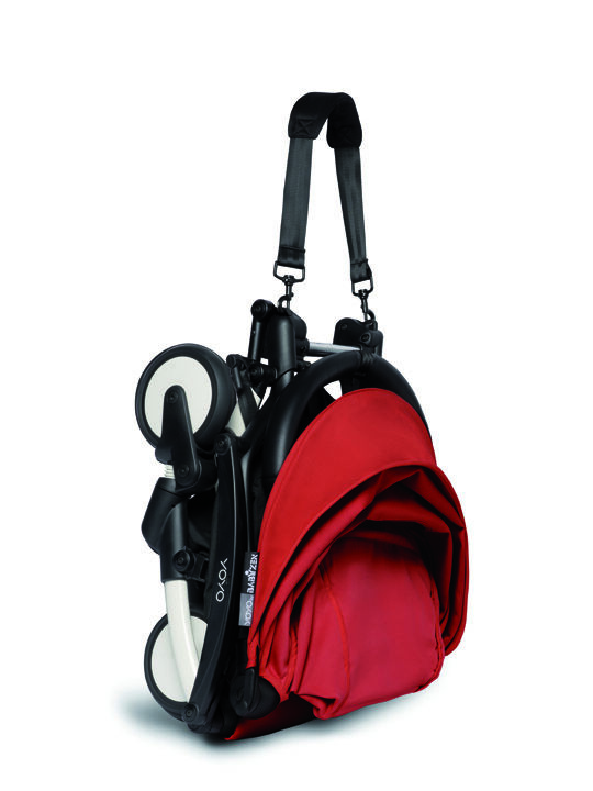 عربة أطفال بيبي زن يويو2 بهيكل أبيض ومجموعة مقعد عربة لعمر 6 شهور فأكثر أحمر image number 4