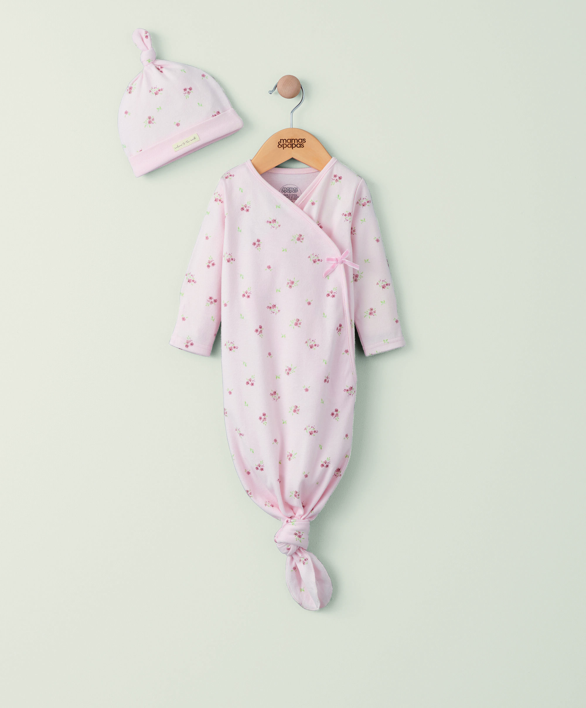 طقم الكل في واحد بعقدة ونقشة زهور - قطعتان image number 1