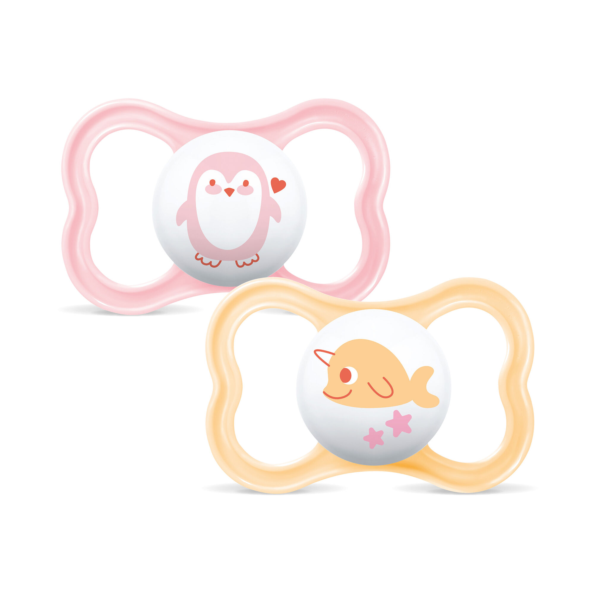 مجموعة لهايات مام بايبي سوبريم سيليكون لسن ثلاث أشهر فأكثر - سي لايف بينك وأصفر، قطعتين