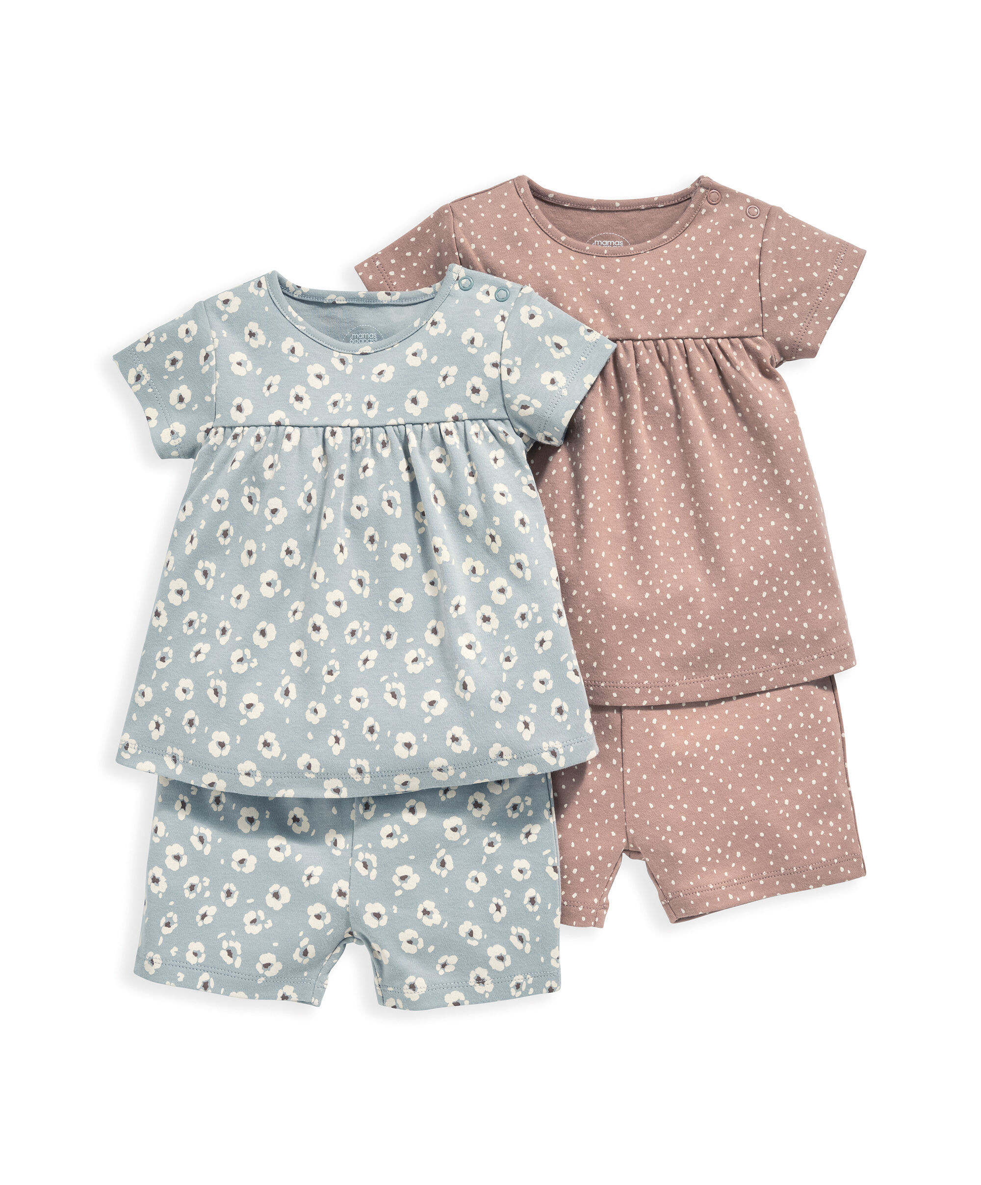 طقم بيجاما بشورت ونقشة زهور - قطعتان image number 2