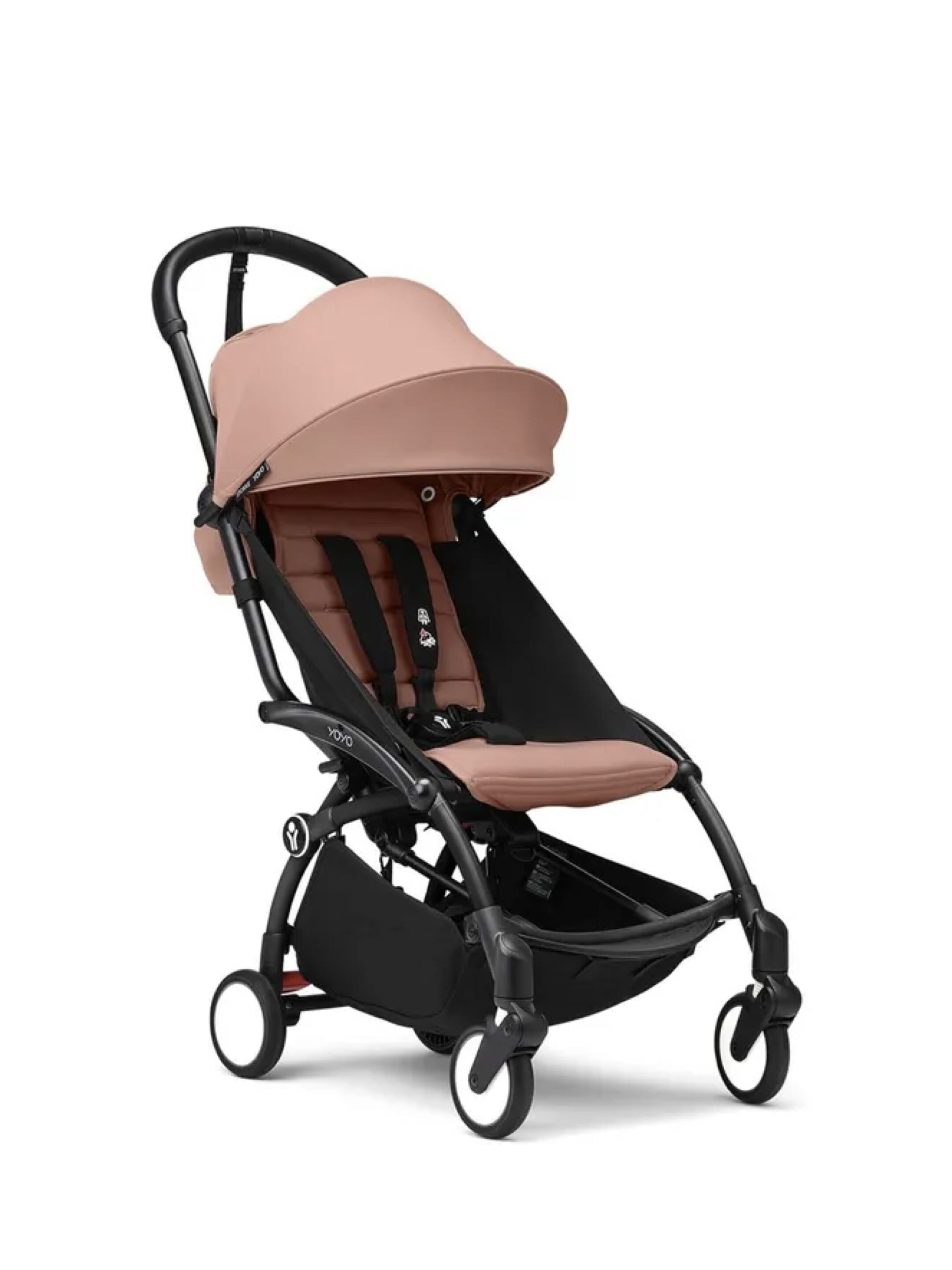 مجموعة هيكل أسود لعربة أطفال ستوك يويو3 مع مجموعة مقعد للأطفال لعمر 6 شهور فأكثر بلون أزرق (قطعتين)