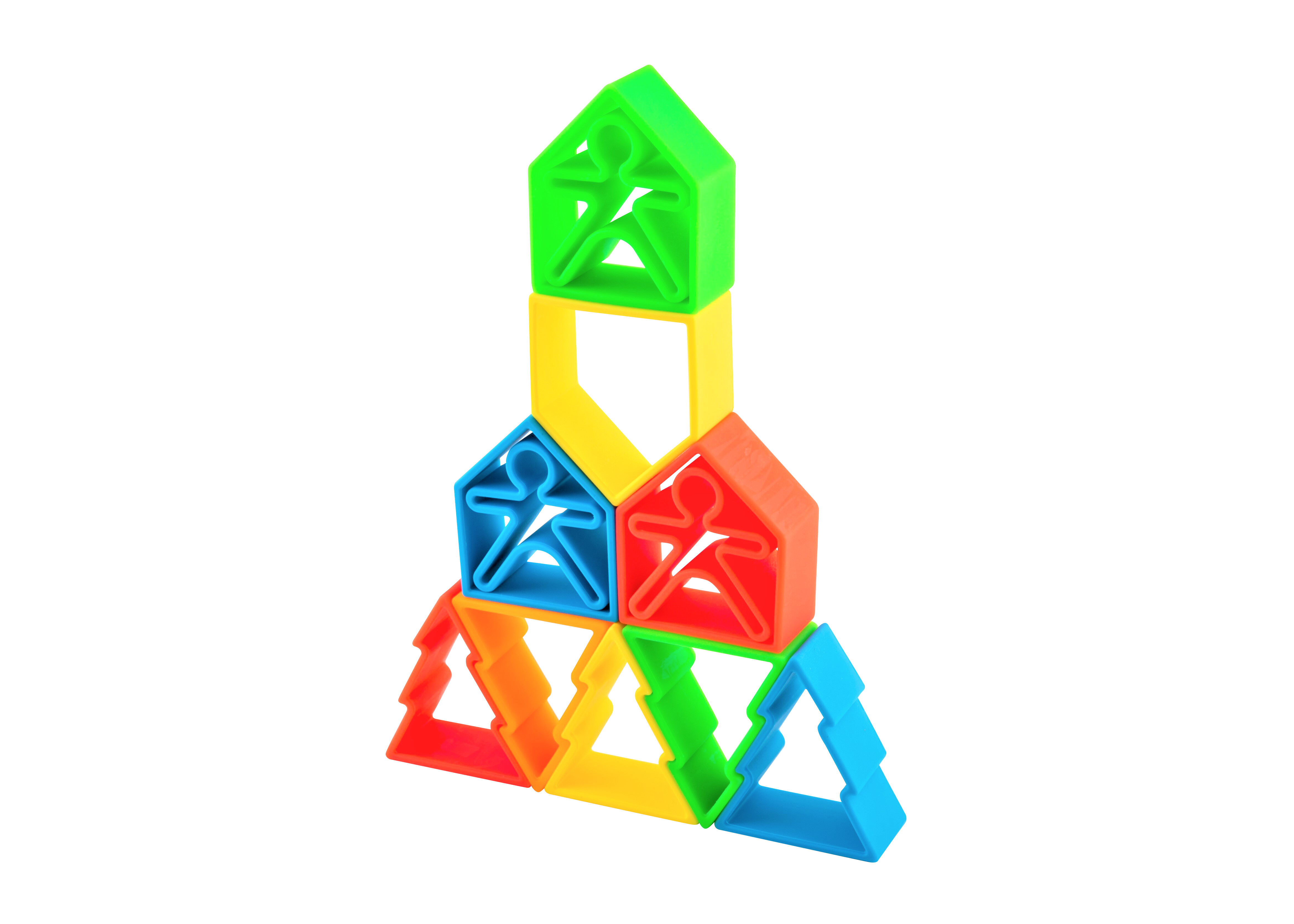 لعبة 6 أطفال + 6 منازل + 6 أشجار بألوان فاقعة من دينا image number 5