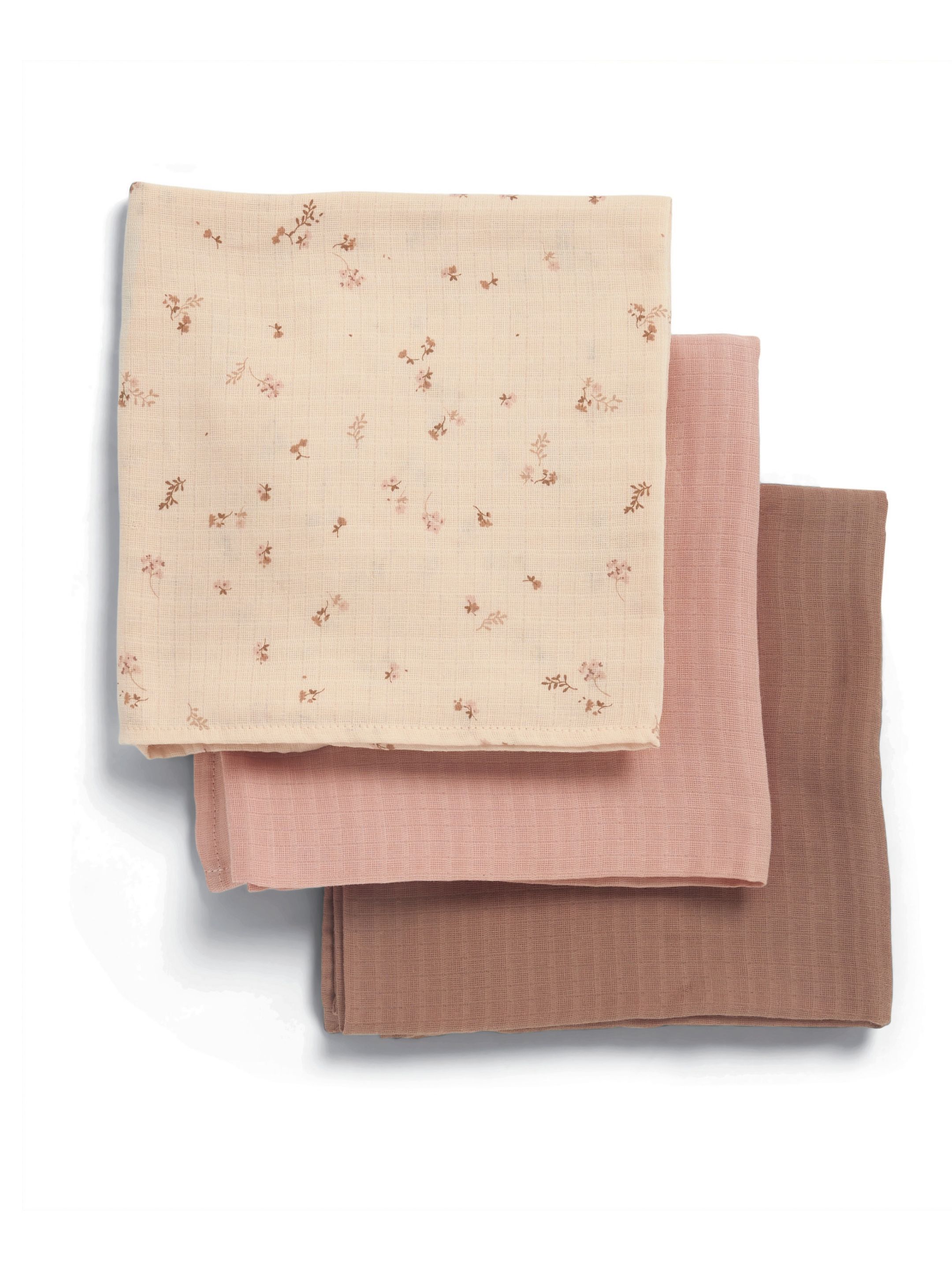 Snuggle Gift Set - Pink Cellular Blanket with Pink Bunny Soft Toy & Wildflower Muslin Squares image number 6