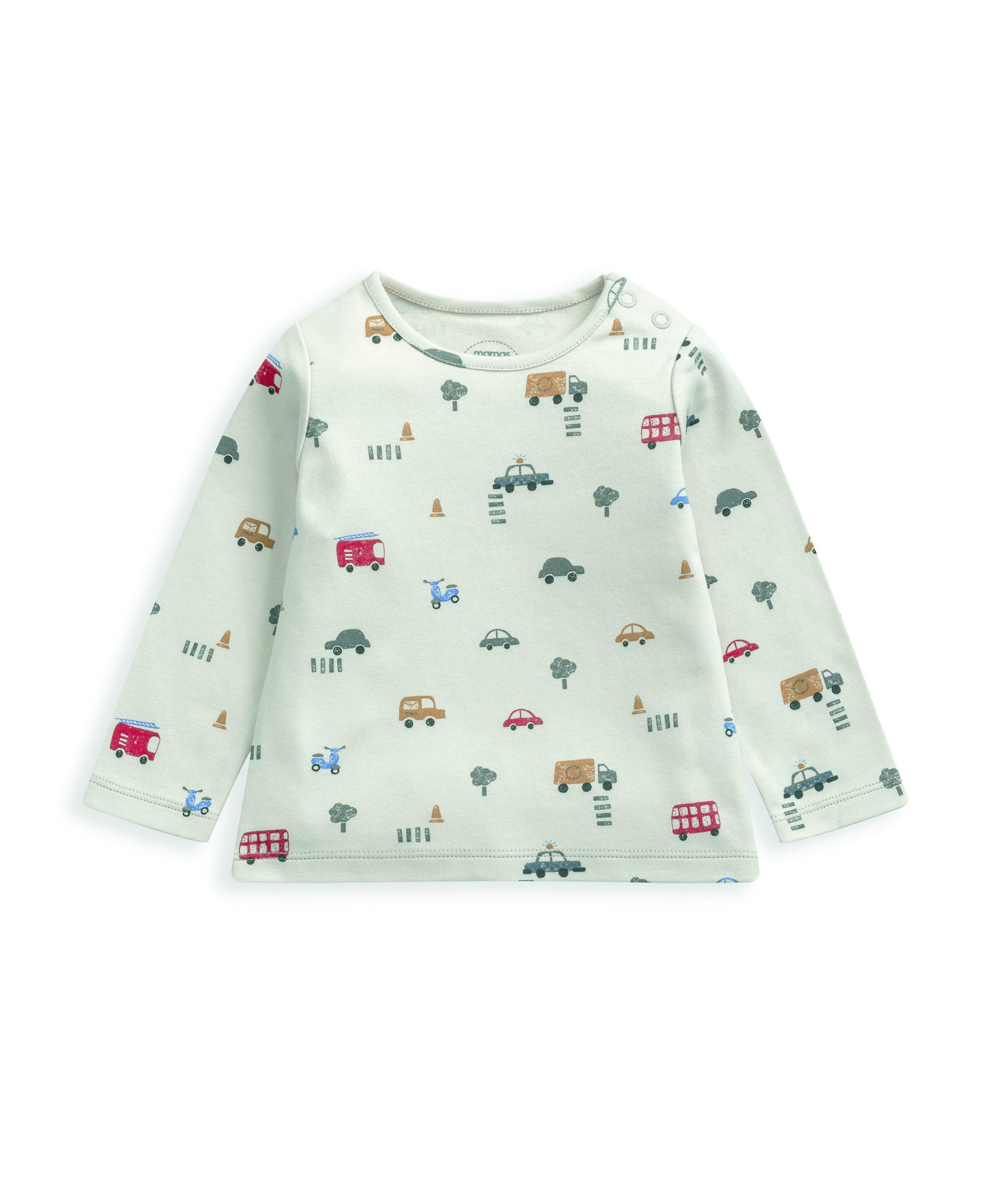 طقم بيجاما جيرسيه بنقشة سيارة - قطعتان image number 4