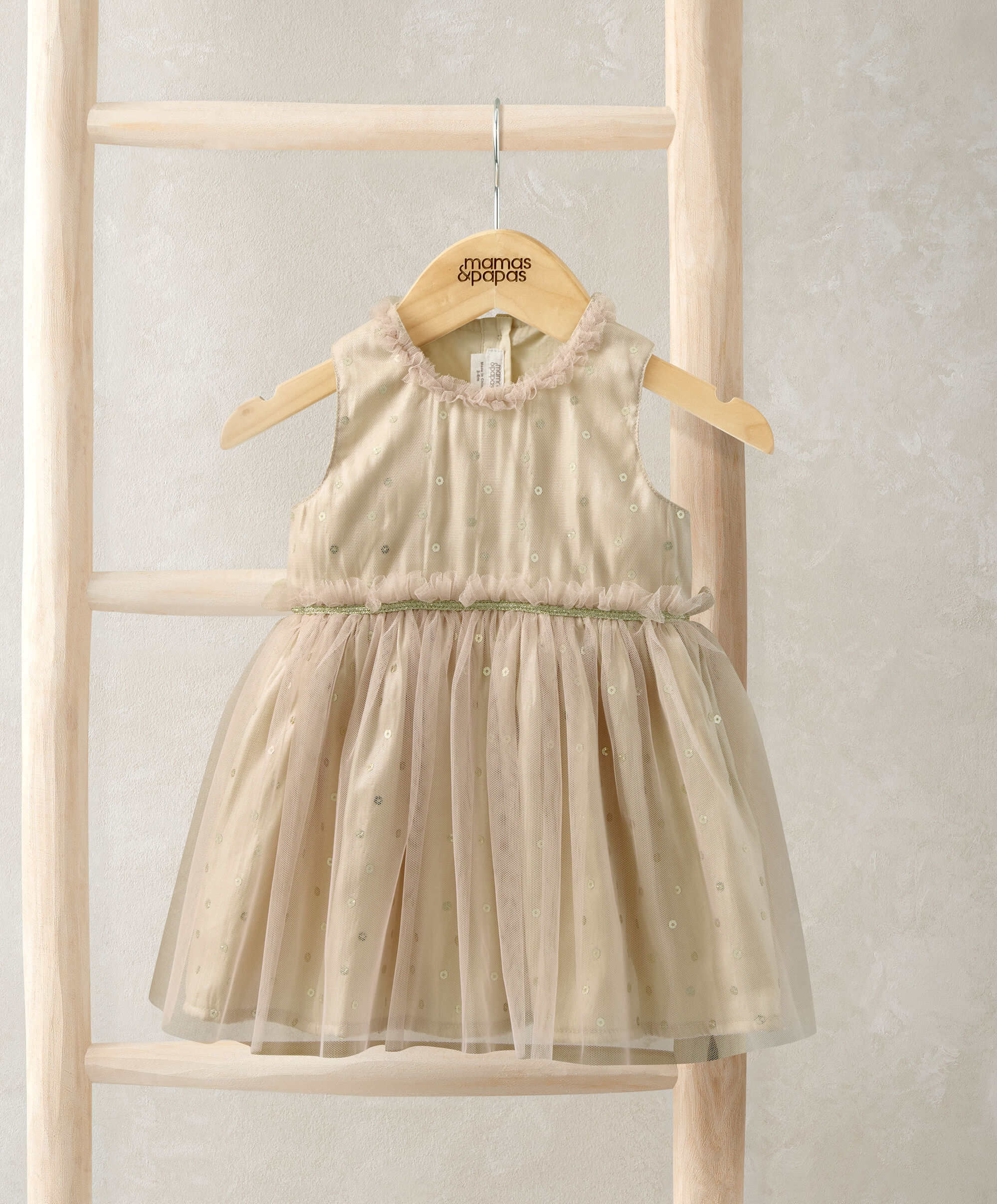 فستان ذهبي قماش شبكي