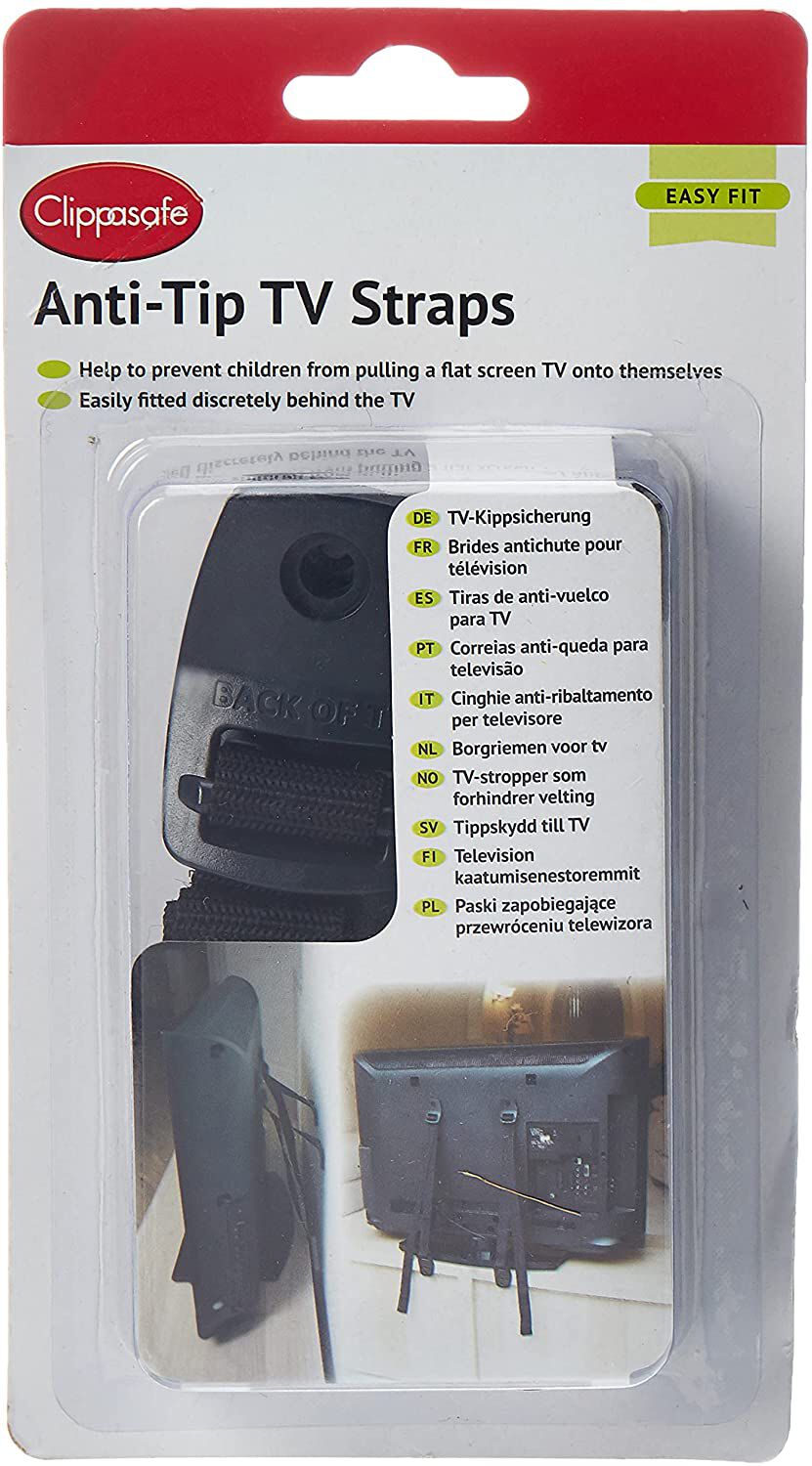 أحزمة حماية التلفاز من السقوط من كليباسيف - أسود image number 1