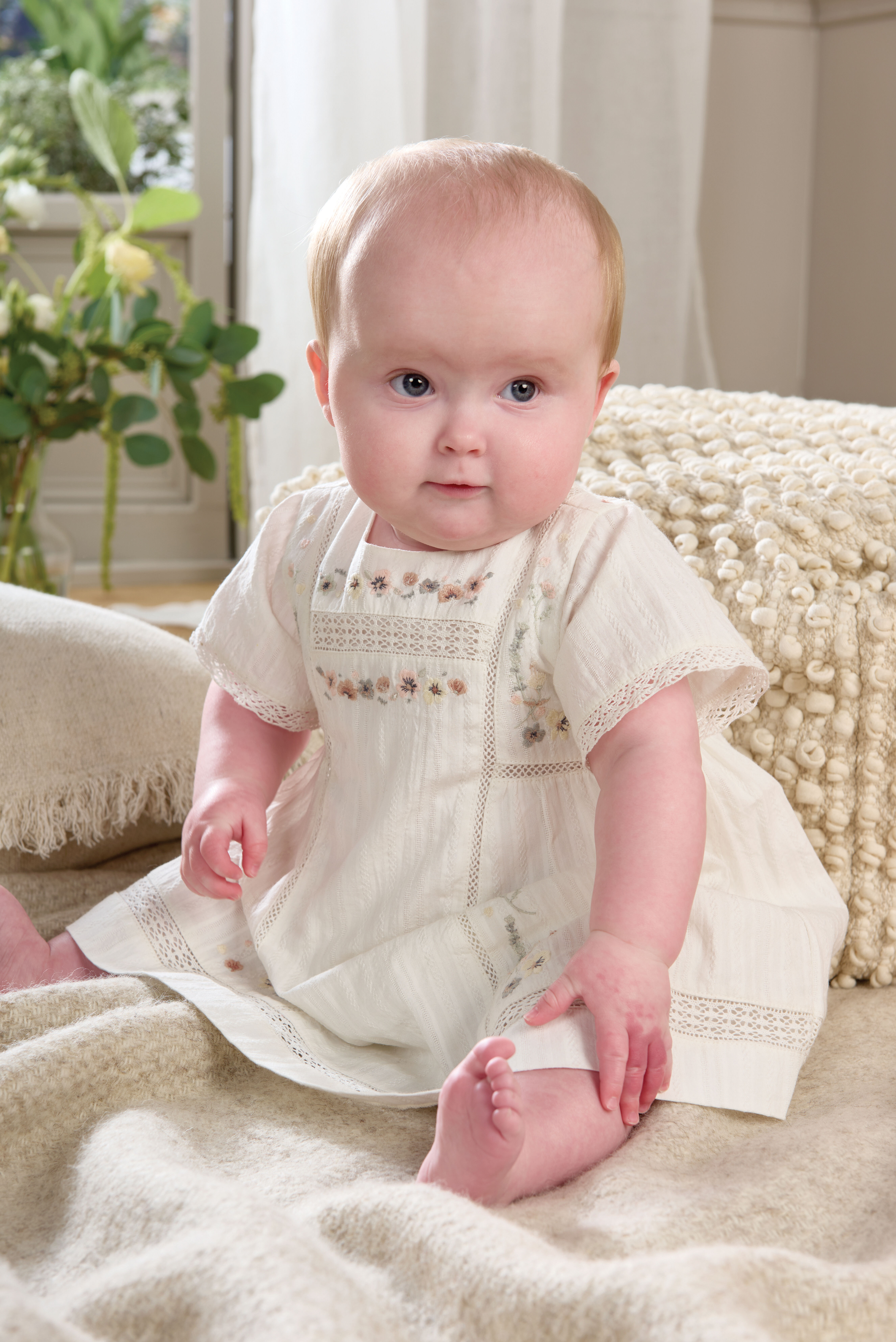 فستان قطن مطرز - أبيض image number 5