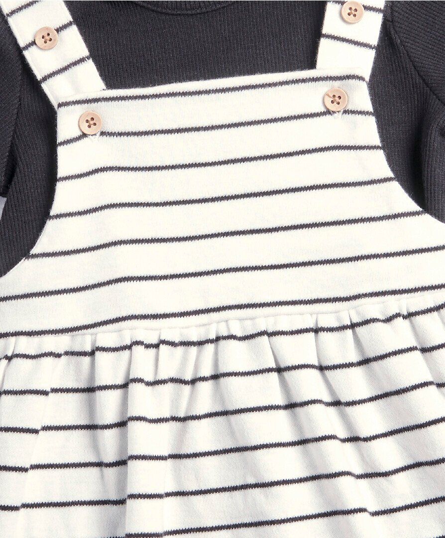 فستان بتصميم مريلة ولباس قطعة واحدة image number 2