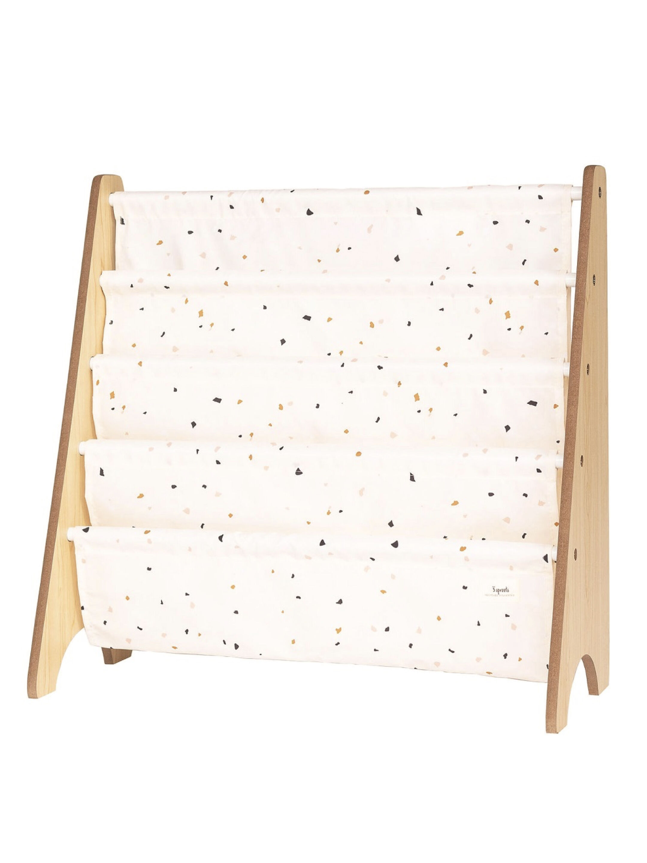 رف تنظيم الكتب معاد تدويره من 3 سبراوتس - أبيض كريمي