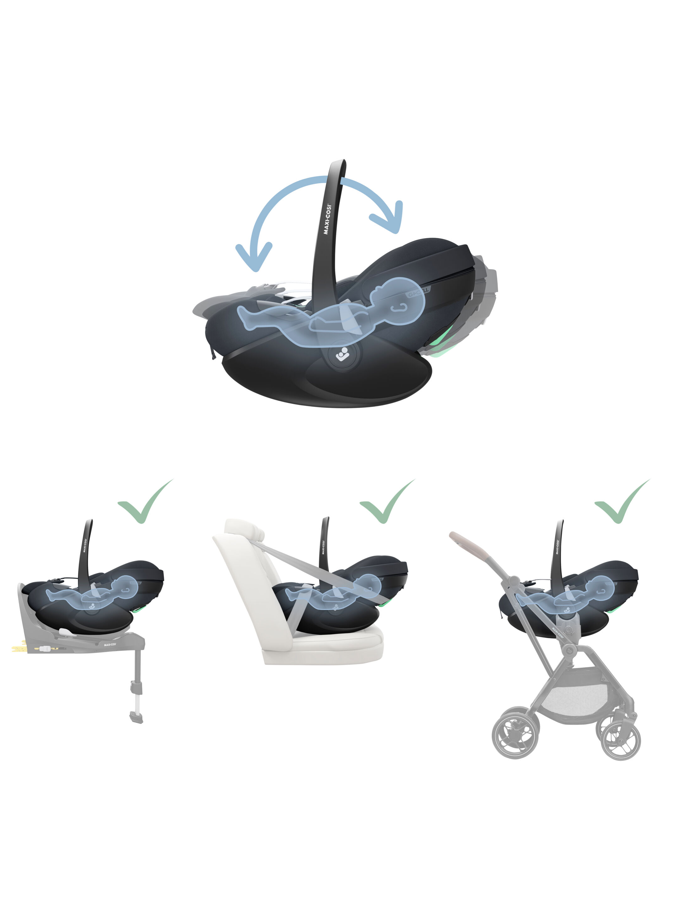 مقعد سيارة بيبل 360 برو من ماكسي كوزي - رمادي image number 6