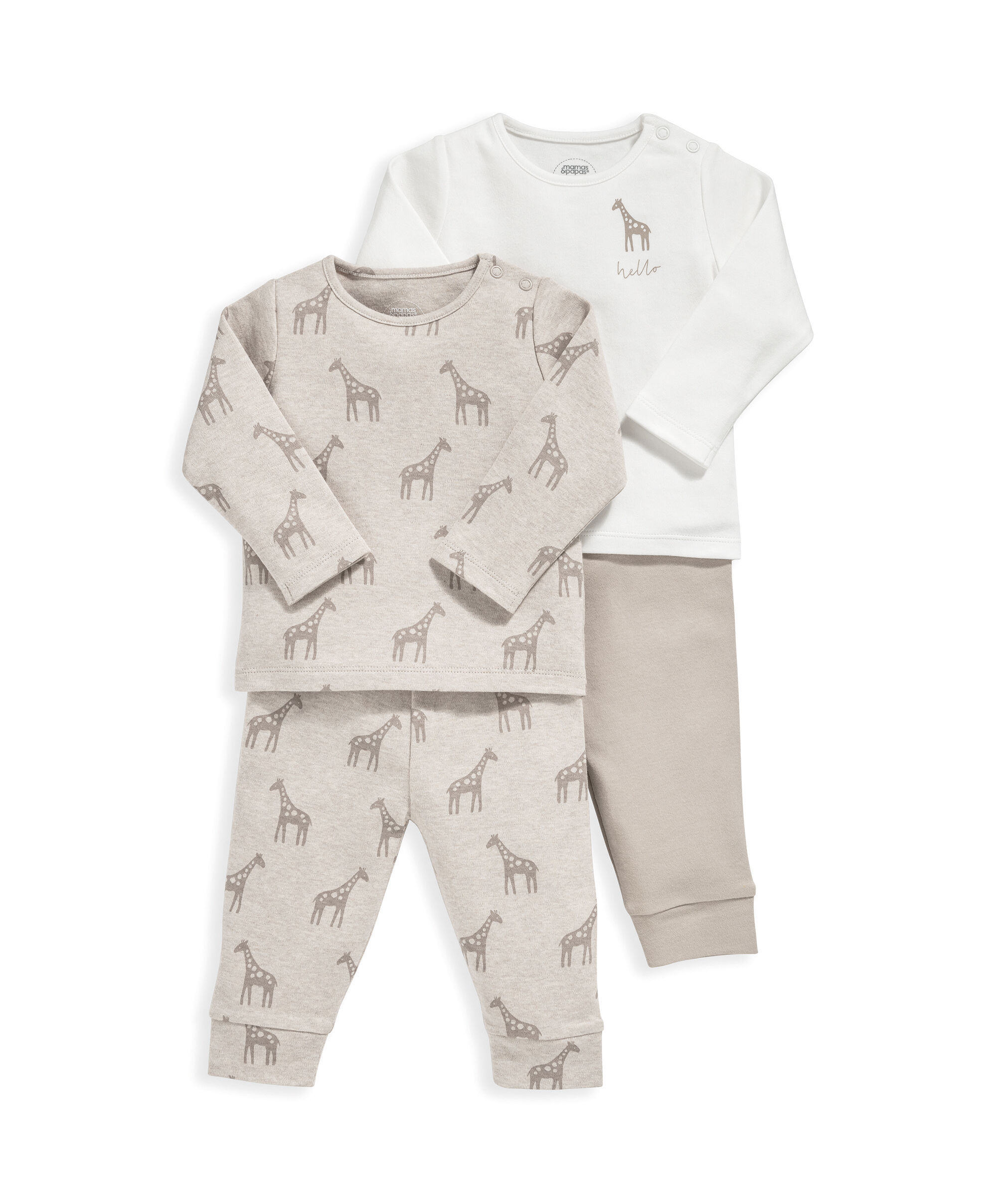 طقم بيجاما بنقشة سفاري وأكمام طويلة - قطعتان image number 2