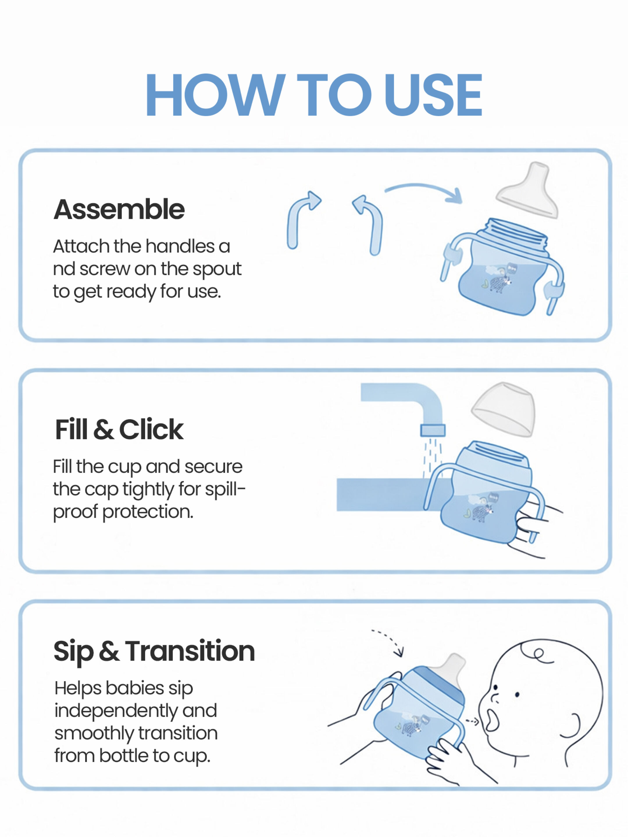 كوب مام بيبي سيليكون للأطفال من - 4 أشهر فأكثر | أزرق فوريس - 150 مل - عبوة من قطعة واحدة image number 5