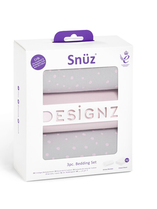 Snuz 3pc Crib Bedding Set – Rose Spots image number 2