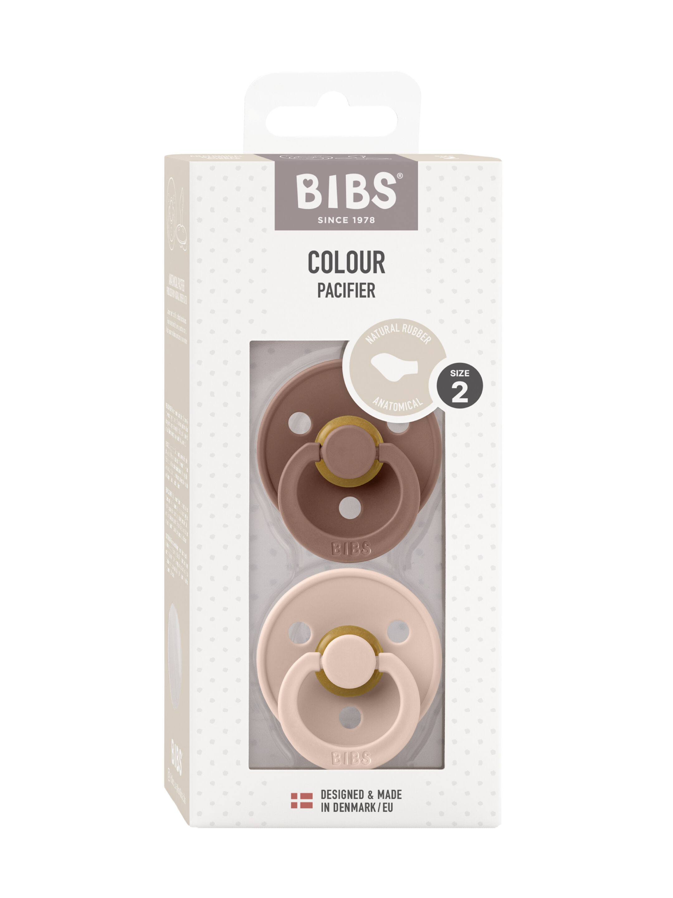 مجموعة لهايات بيبس كولور لاتكس مقاس 2 بحلمات ملائمة للفم للأطفال من 6 شهور فأكثر وردي/ خشبي - قطعتان image number 3