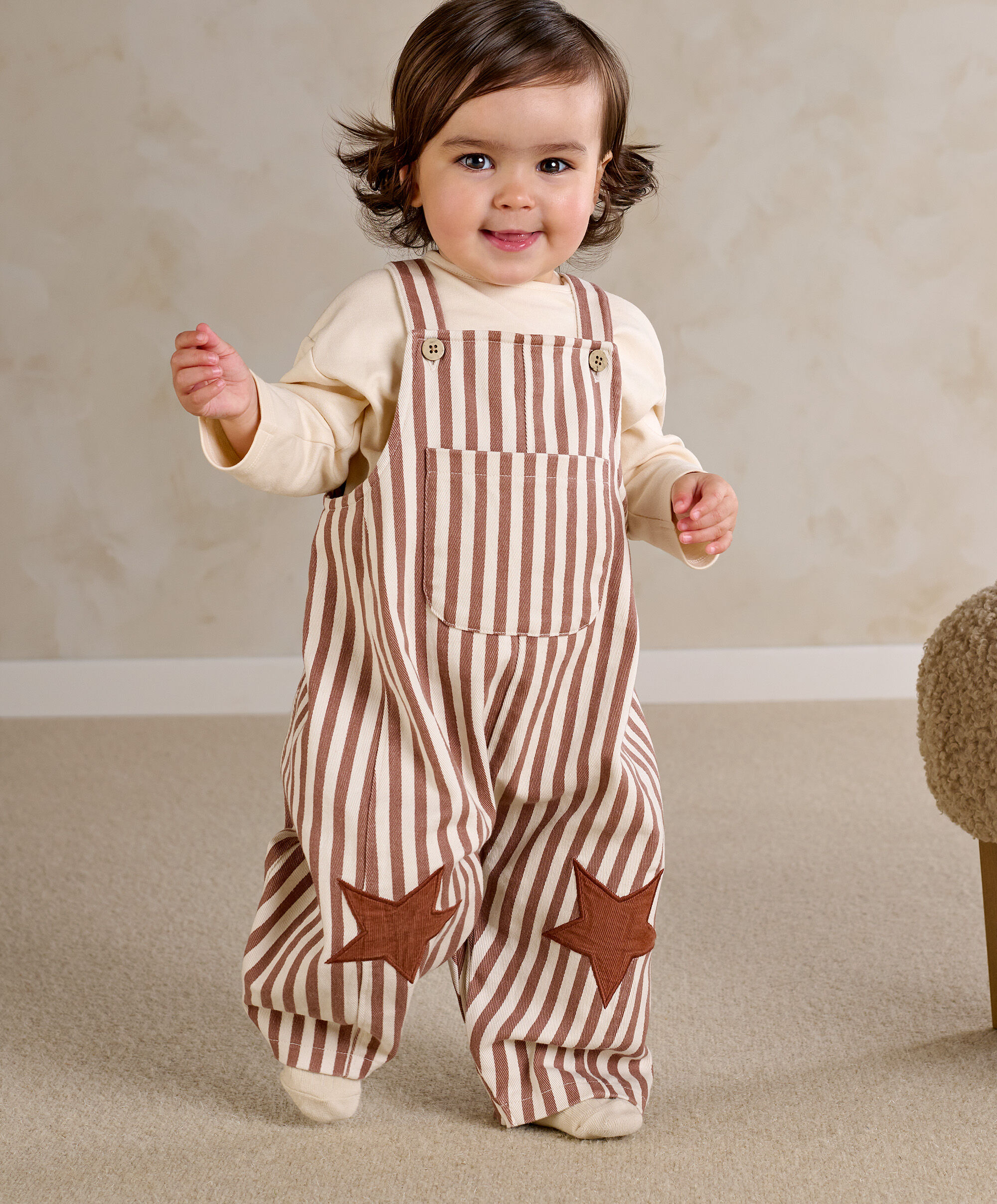 2pc Stripe Dungaree Set