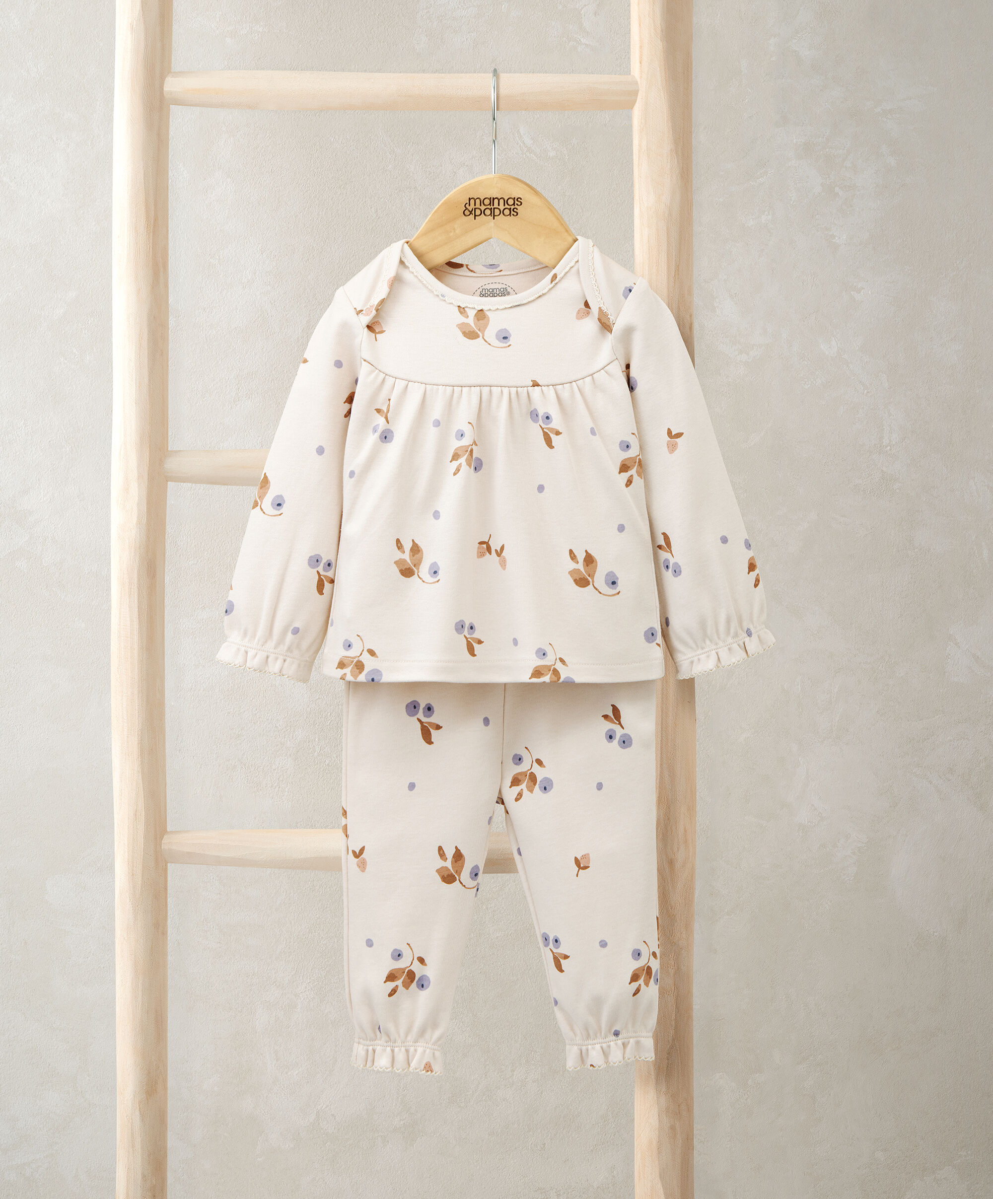 طقم بيجاما بنقشة توت - 2 قطع image number 1