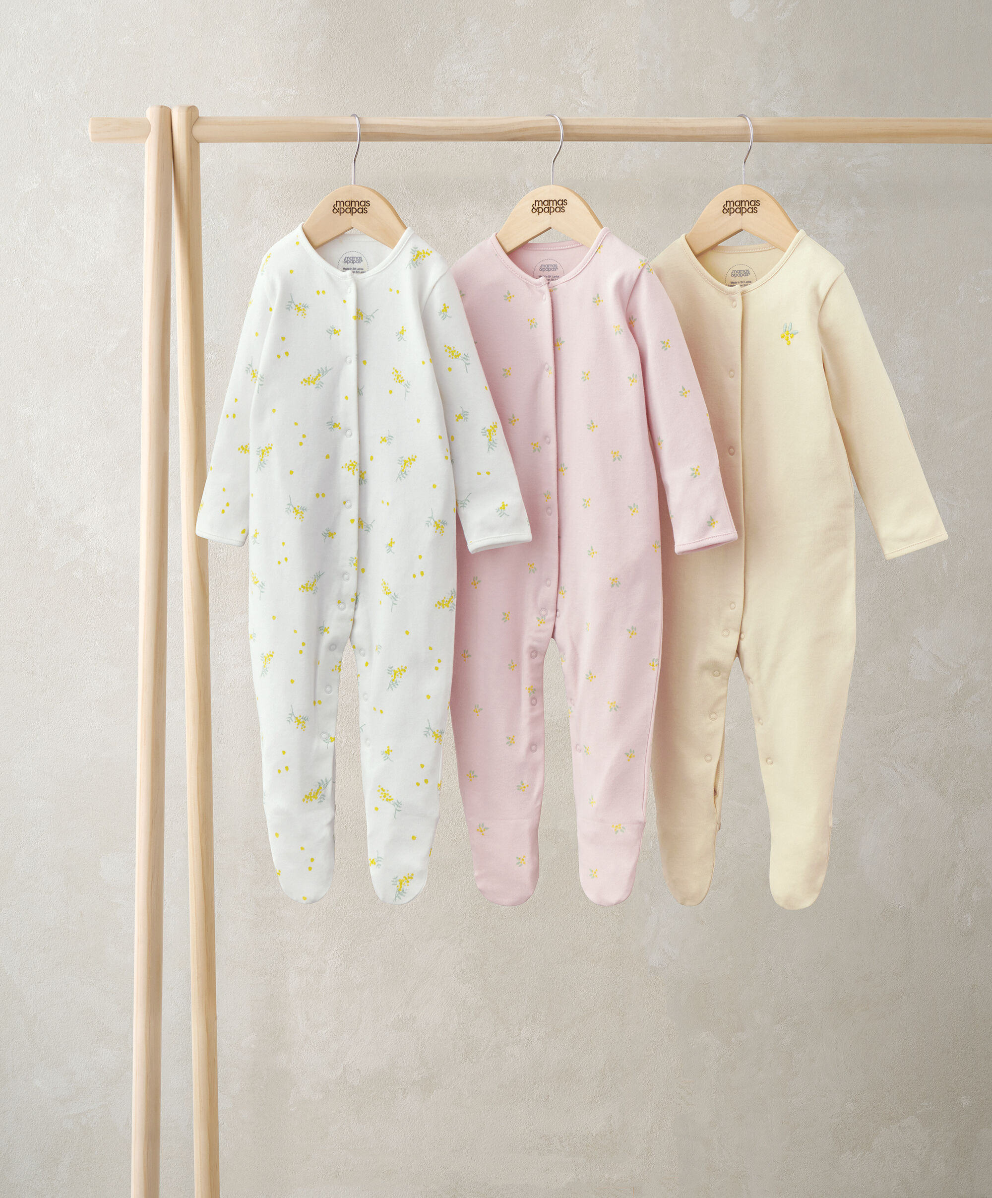 3 Pack Little Lemons Sleepsuits