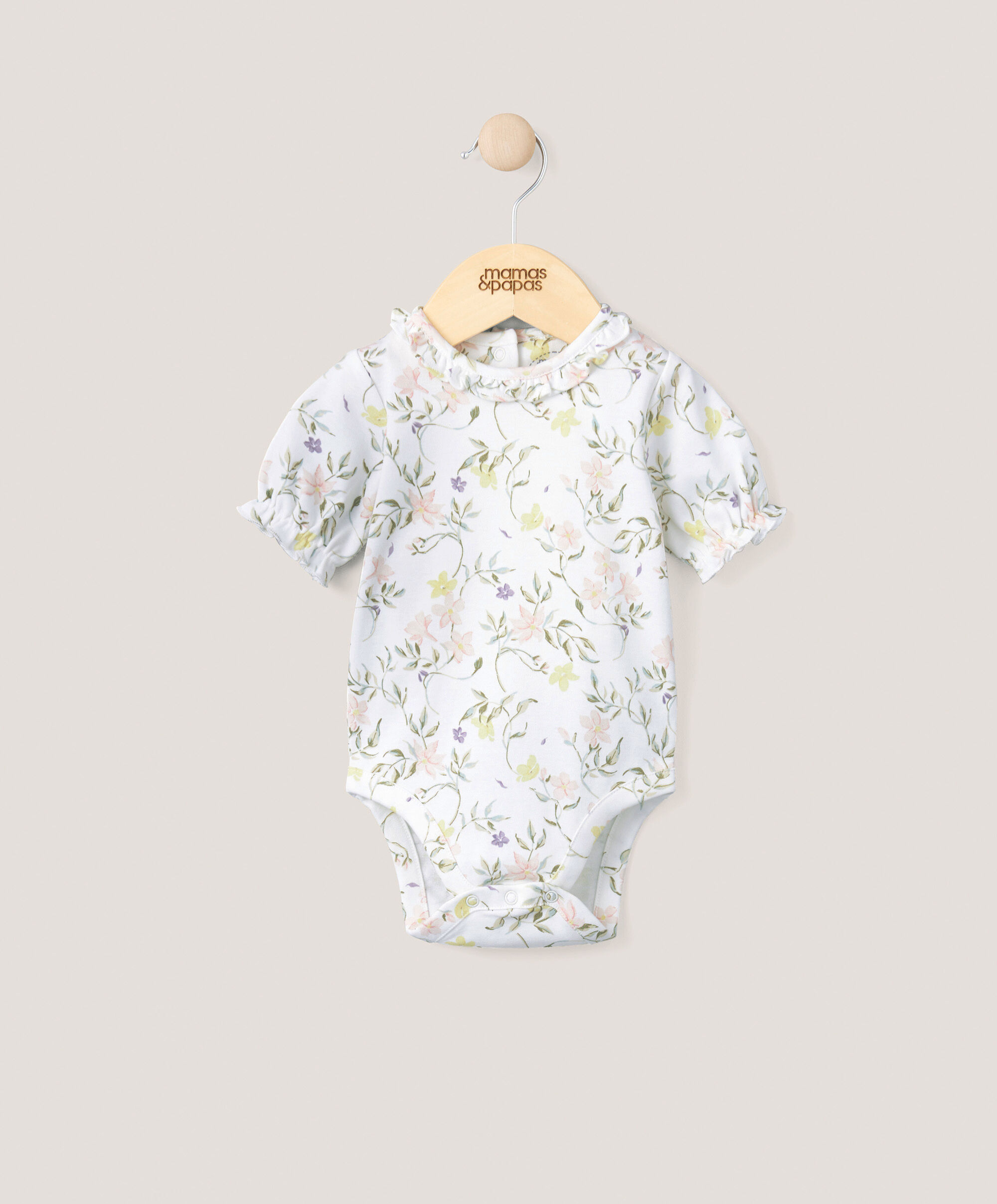 لباس قطعة واحدة بنقشة زهور - أزرق image number 1