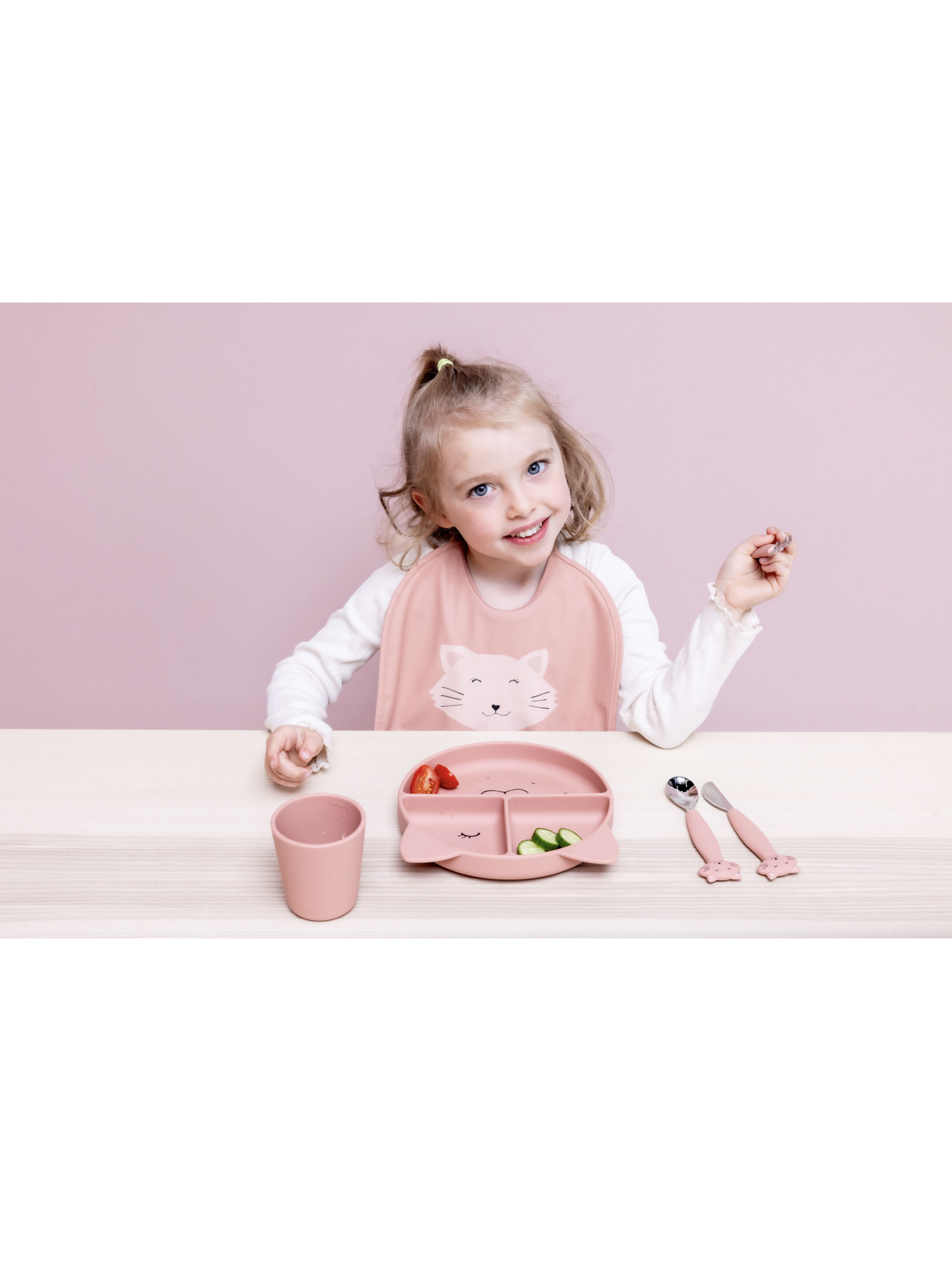 Trixie Stainless Steel Cutlery Set With Silicone Handle - Mrs. Cat image number 3