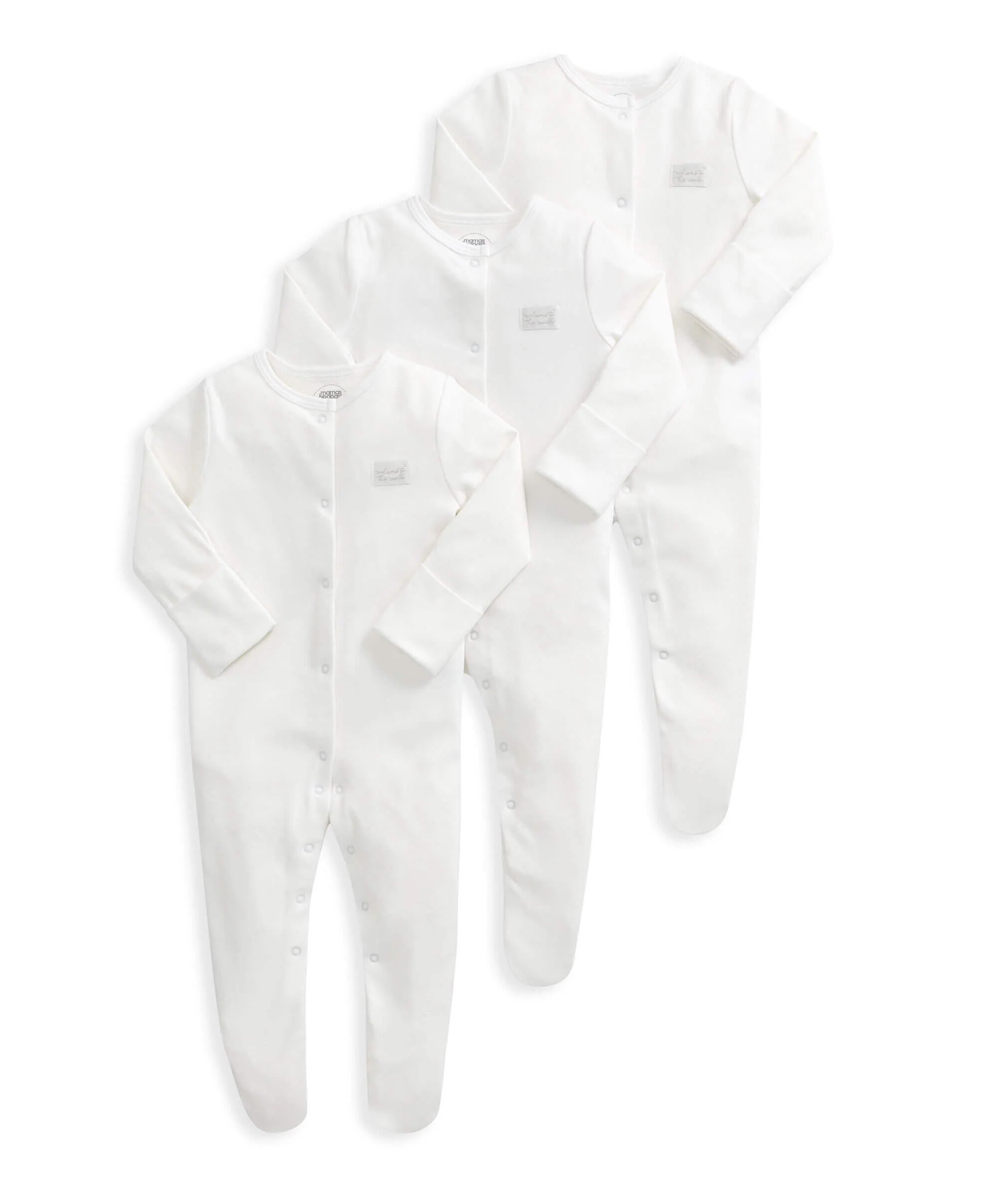 3pk White Sleepsuits image number 3