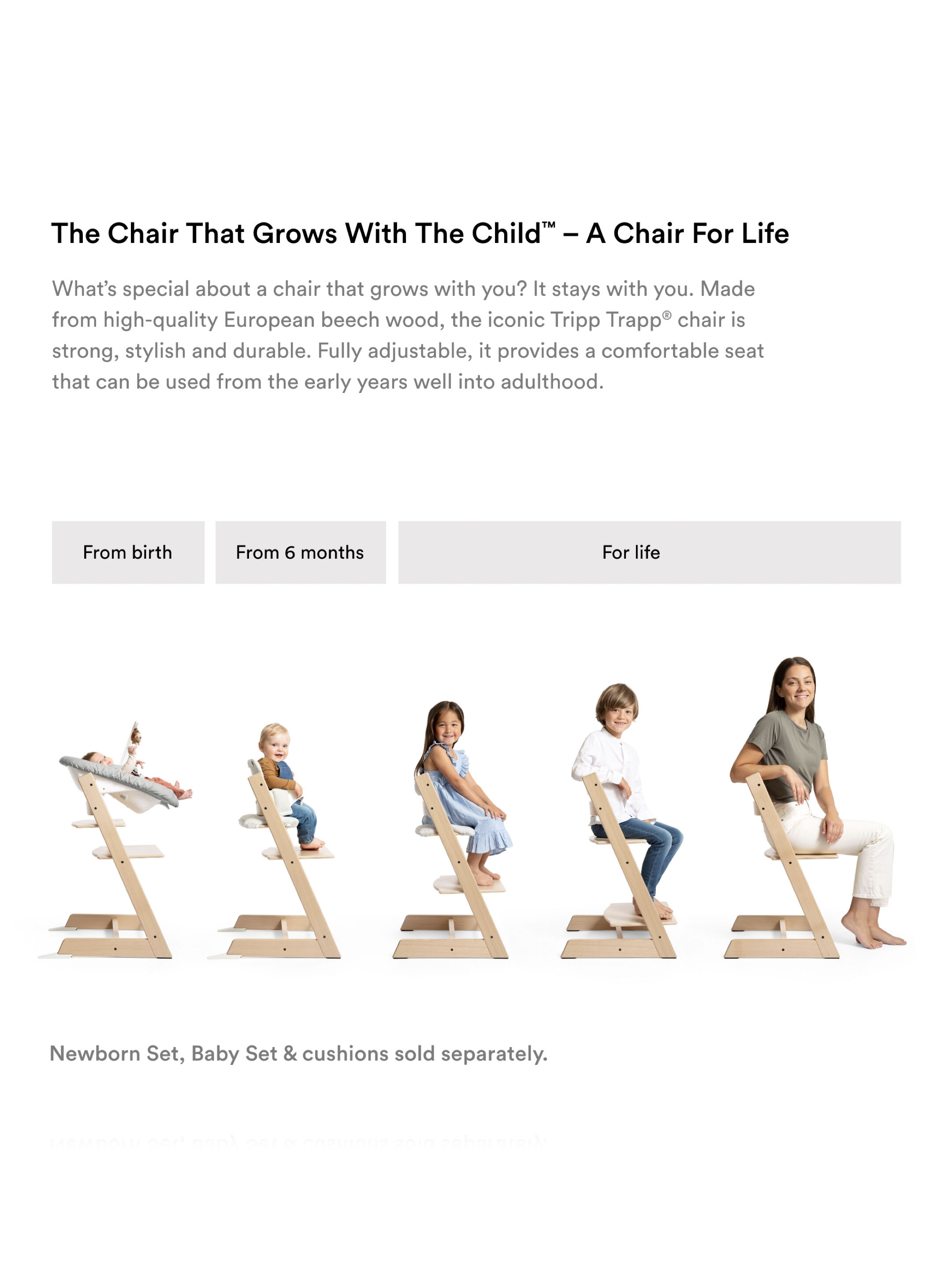 كرسي تريب تراب مع مجموعة الرضع من ستوك - رمادي image number 5