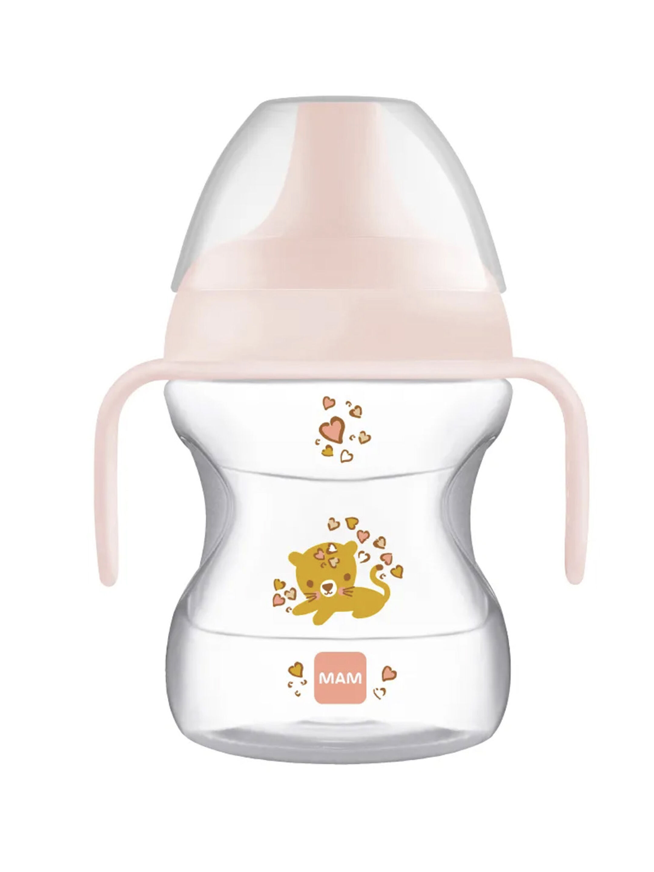 كوب مام بيبي لتعليم الشرب للأطفال سيليكون - 6 أشهر فما فوق | بطبعة حيوانات برية، وردي - 190 مل - عبوة من قطعة واحدة image number 6