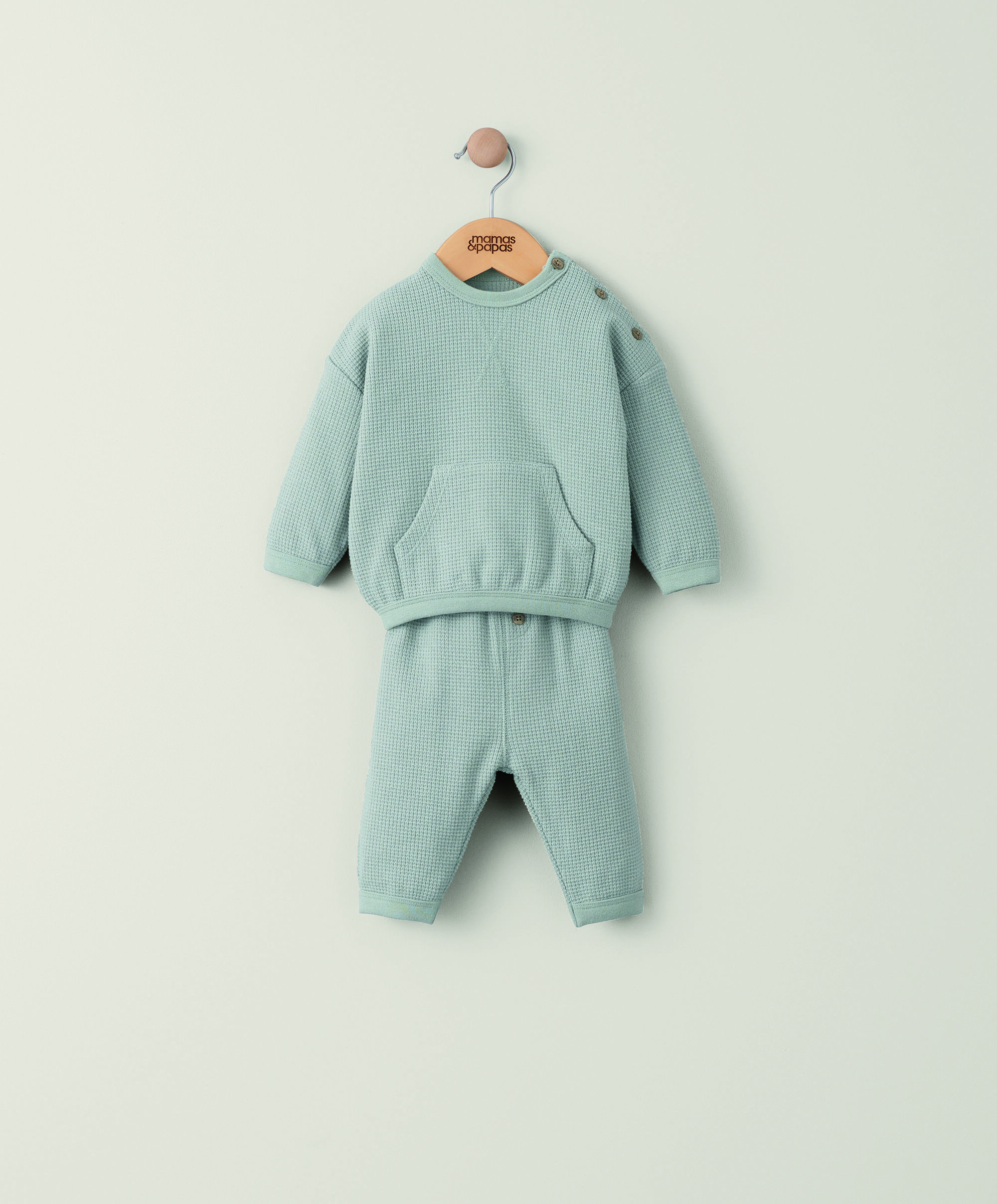 طقم سترة ولغينغز بنسيج متشابك- قطعتان image number 1