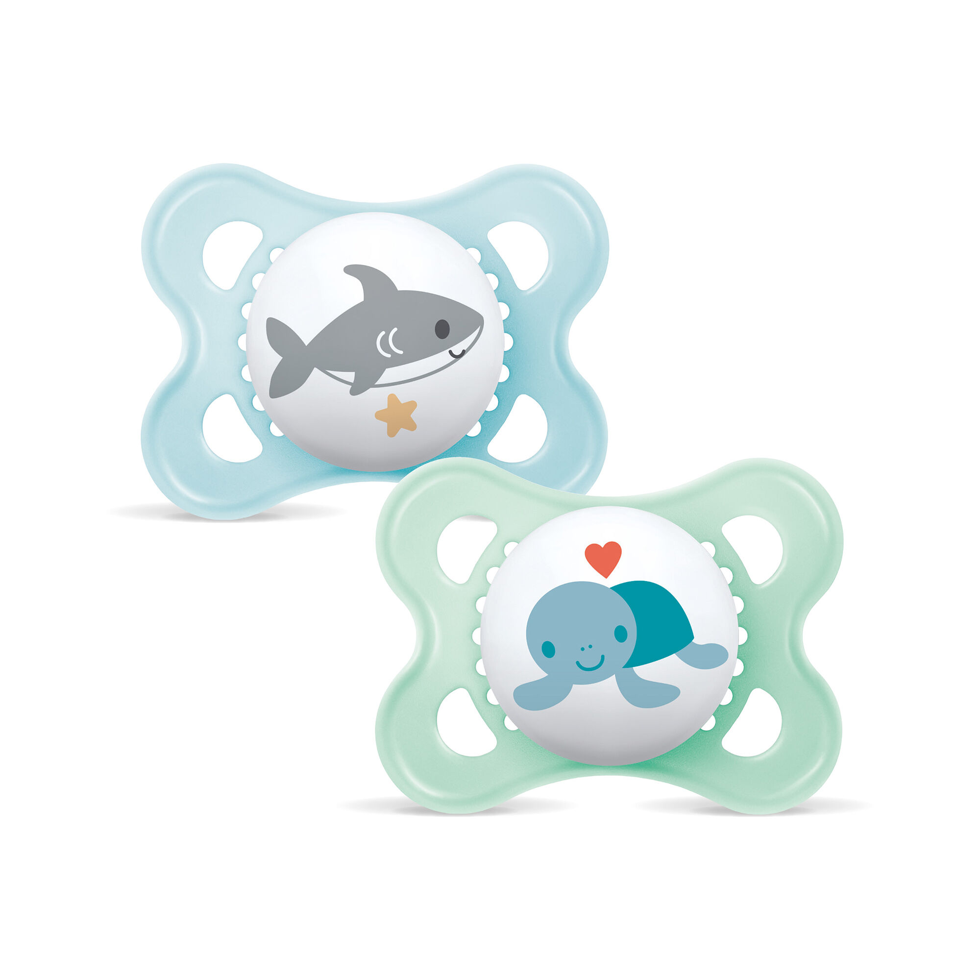 مجموعة لهايات مام بايبي أوريجنل ستارت سيليكون من 2 إلى 6 أشهر - سي لايف بلو وأخضر، قطعتين