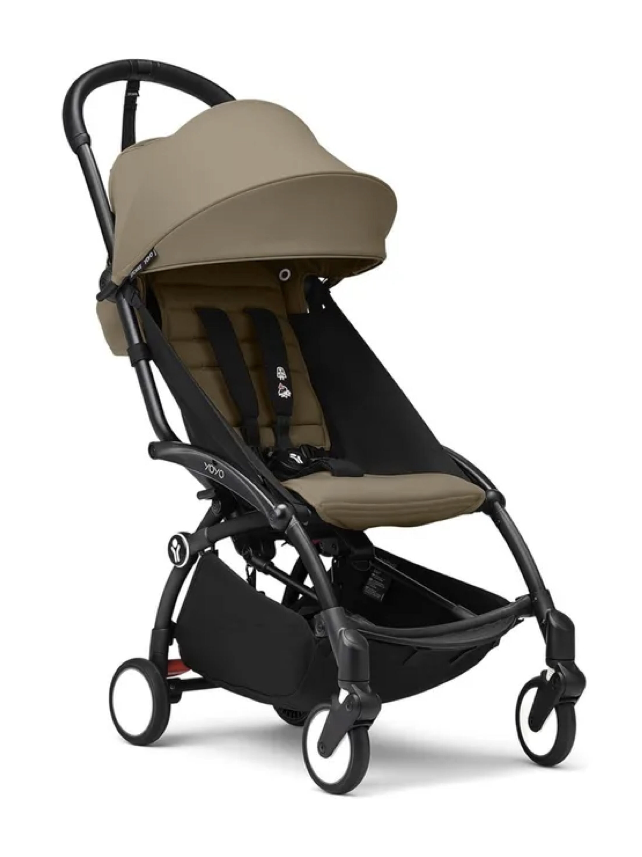 مجموعة هيكل أسود لعربة أطفال ستوك يويو3 مع مجموعة مقعد للأطفال لعمر 6 شهور فأكثر بلون توفي (قطعتين)