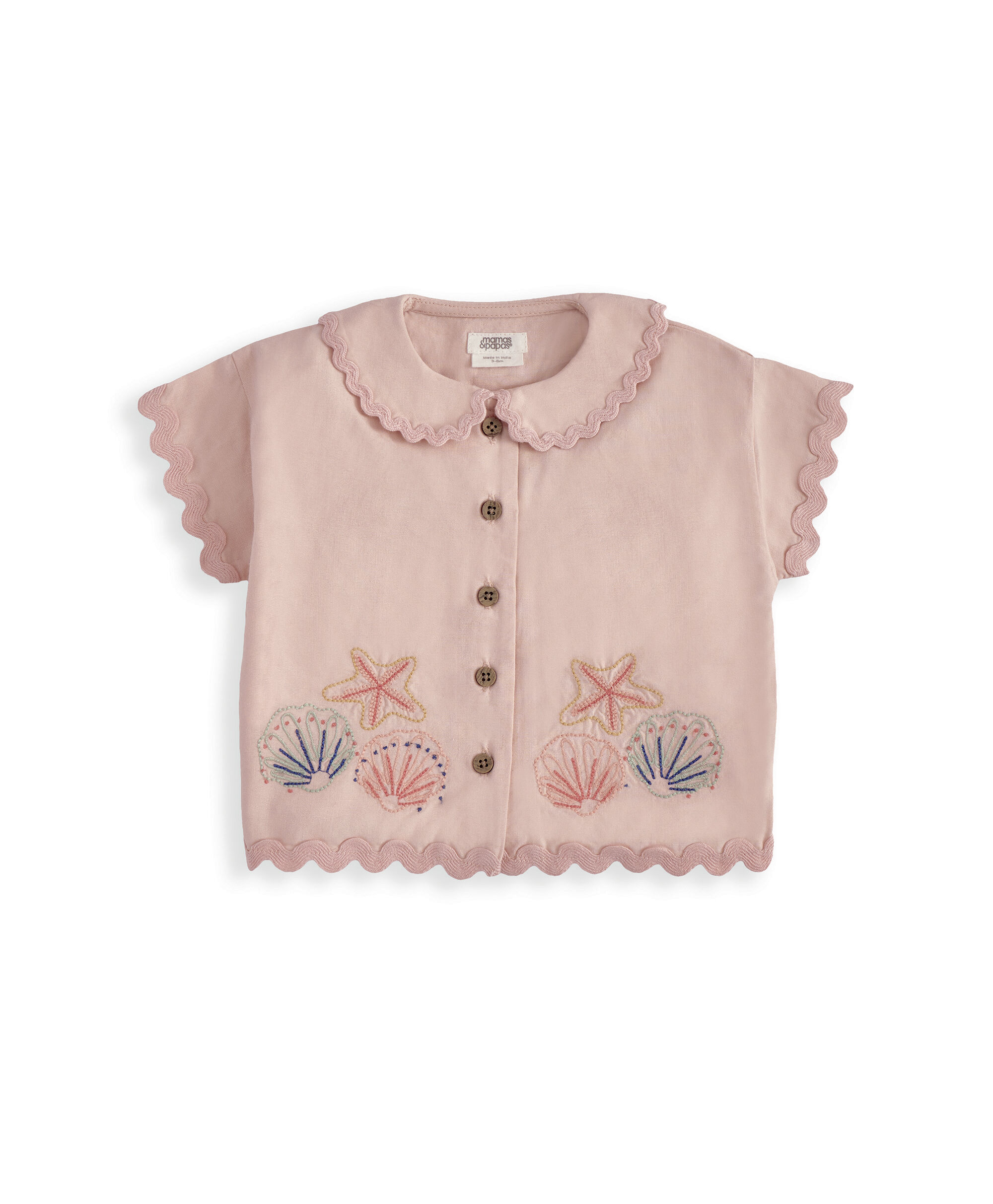 طقم قميص وشورت ريزورت بلون وردي، قطعتين image number 3