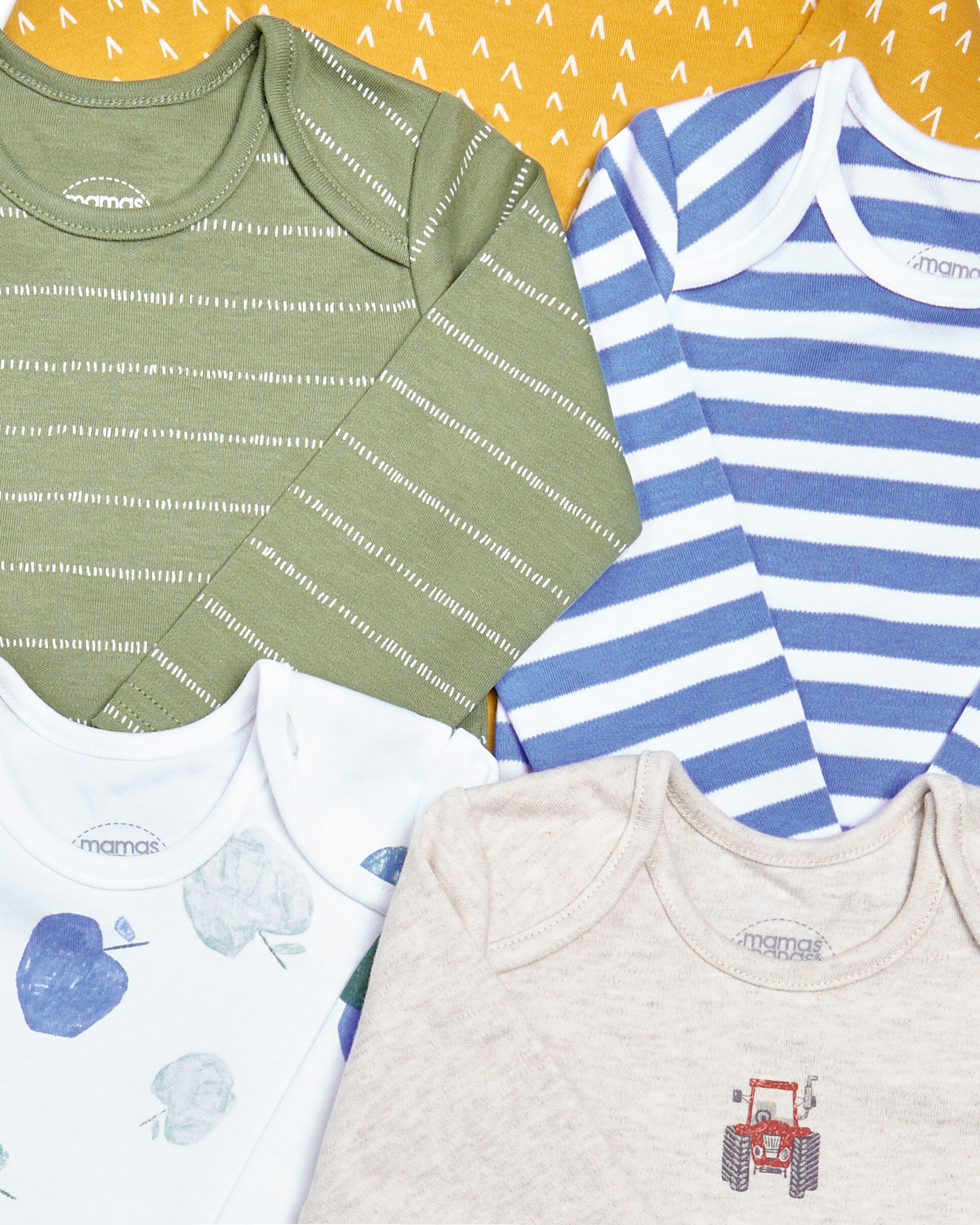 ألبسة قطعة واحدة جيرسيه بأكمام طويلة ونقشات متنوعة - 5 قطع image number 2