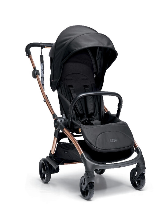 Airo 6 Piece Black Essentials Bundle with Black Aton Car Seat- Black with Rose Gold Frame image number 2