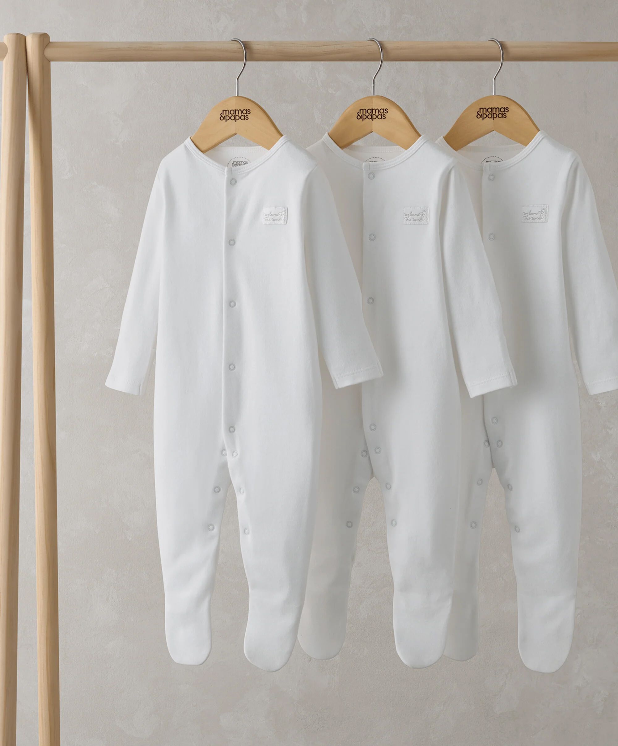 3pk White Sleepsuits image number 1