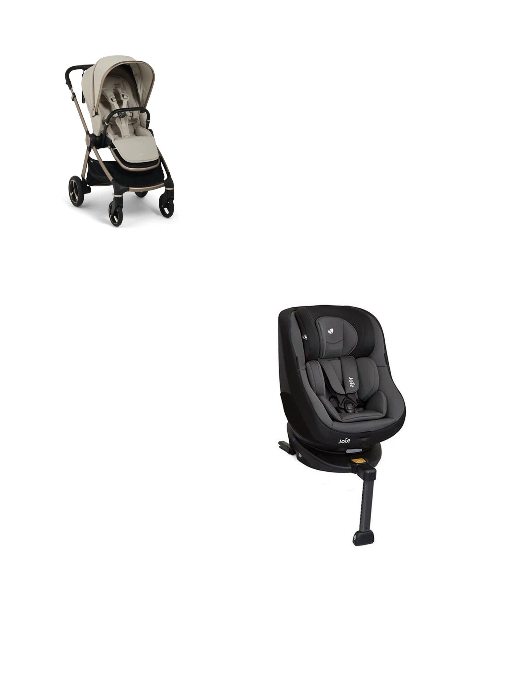 مجموعة عربة فاردو مع مقعد سيارة جوي باللون شيل، قطعتين