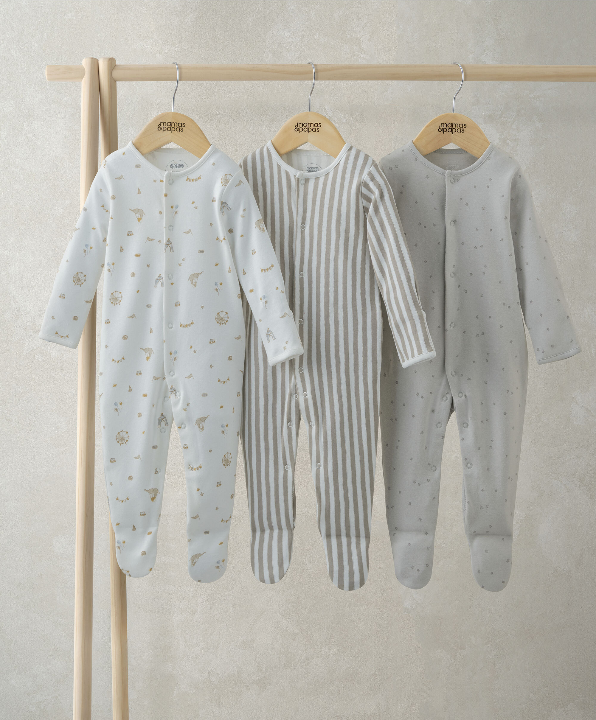 Circus Sleepsuits (Pack of 3) image number 1