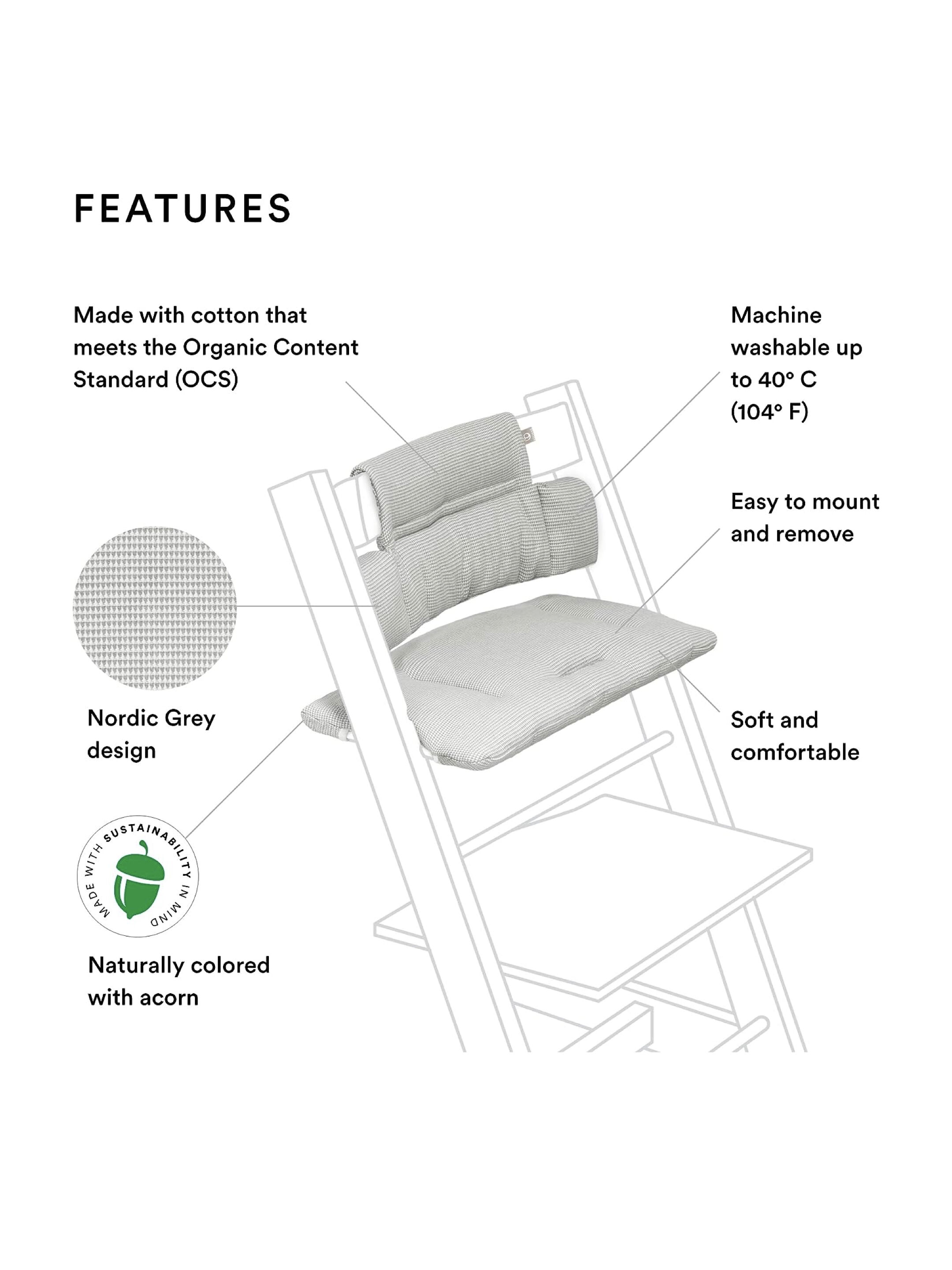 وسادة كلاسيكية تريب تراب من ستوك - رمادي image number 2