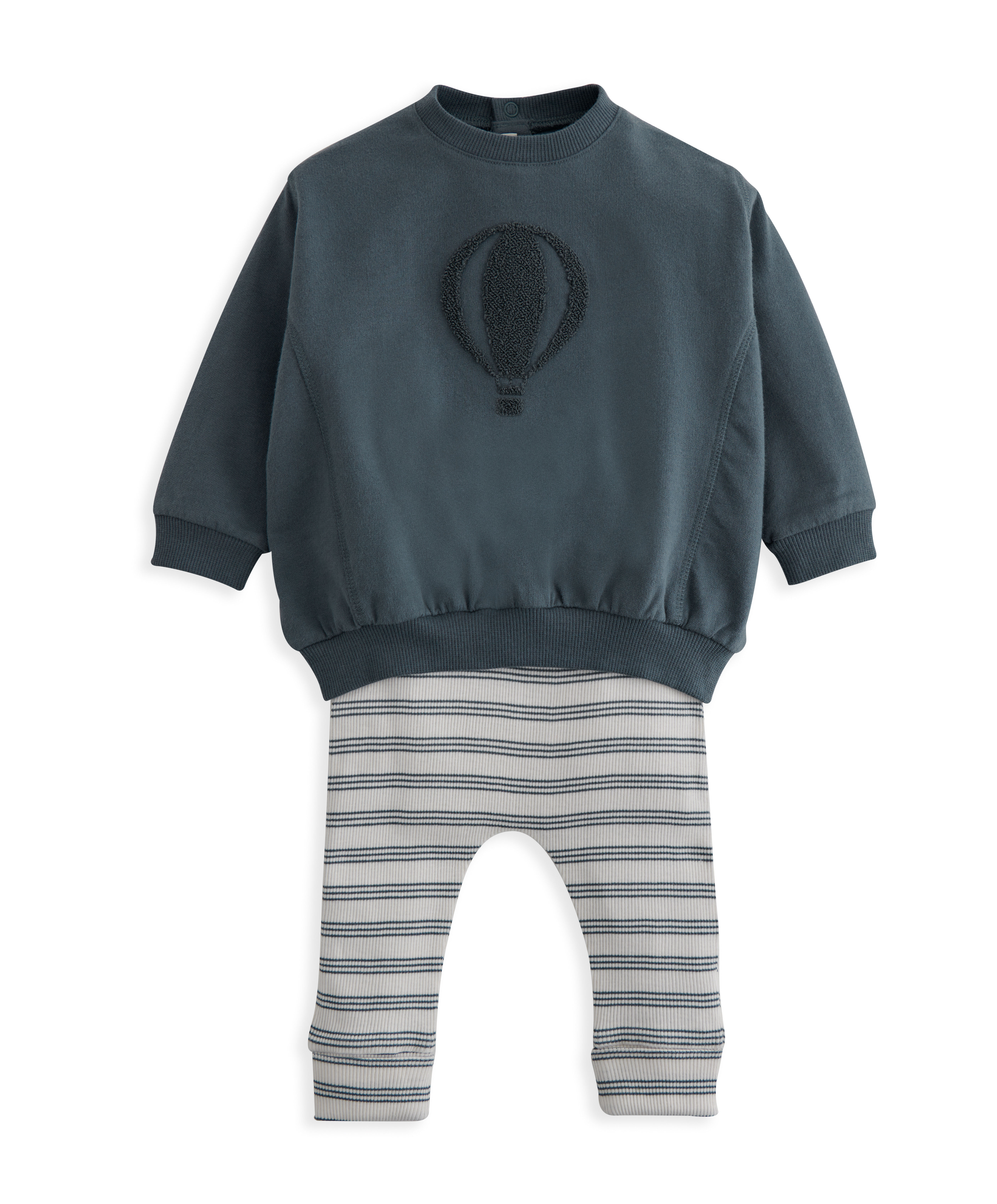 طقم بلوزة ولغينغز بنقشة مخططة - قطعتان image number 2