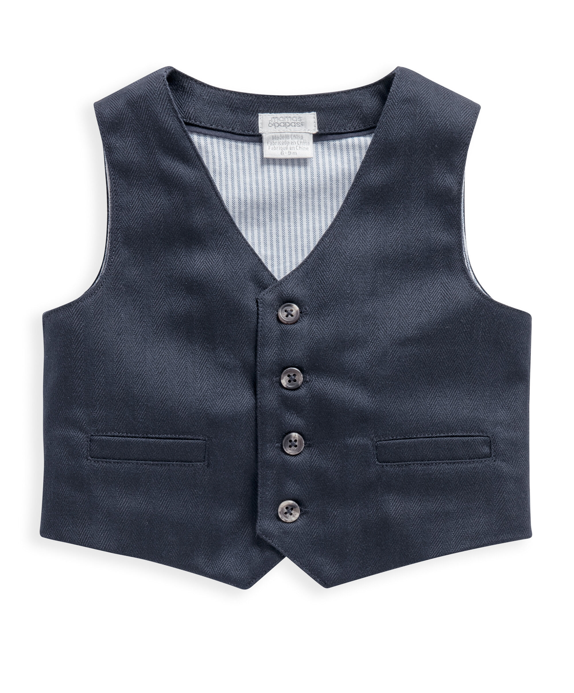 بدلة بربطة عنق منسوجة بلون كحلي - 4 قطع image number 10