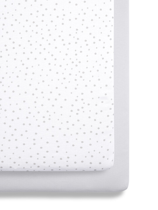 2 Pack Crib Fitted Sheets - Grey Spots image number 1