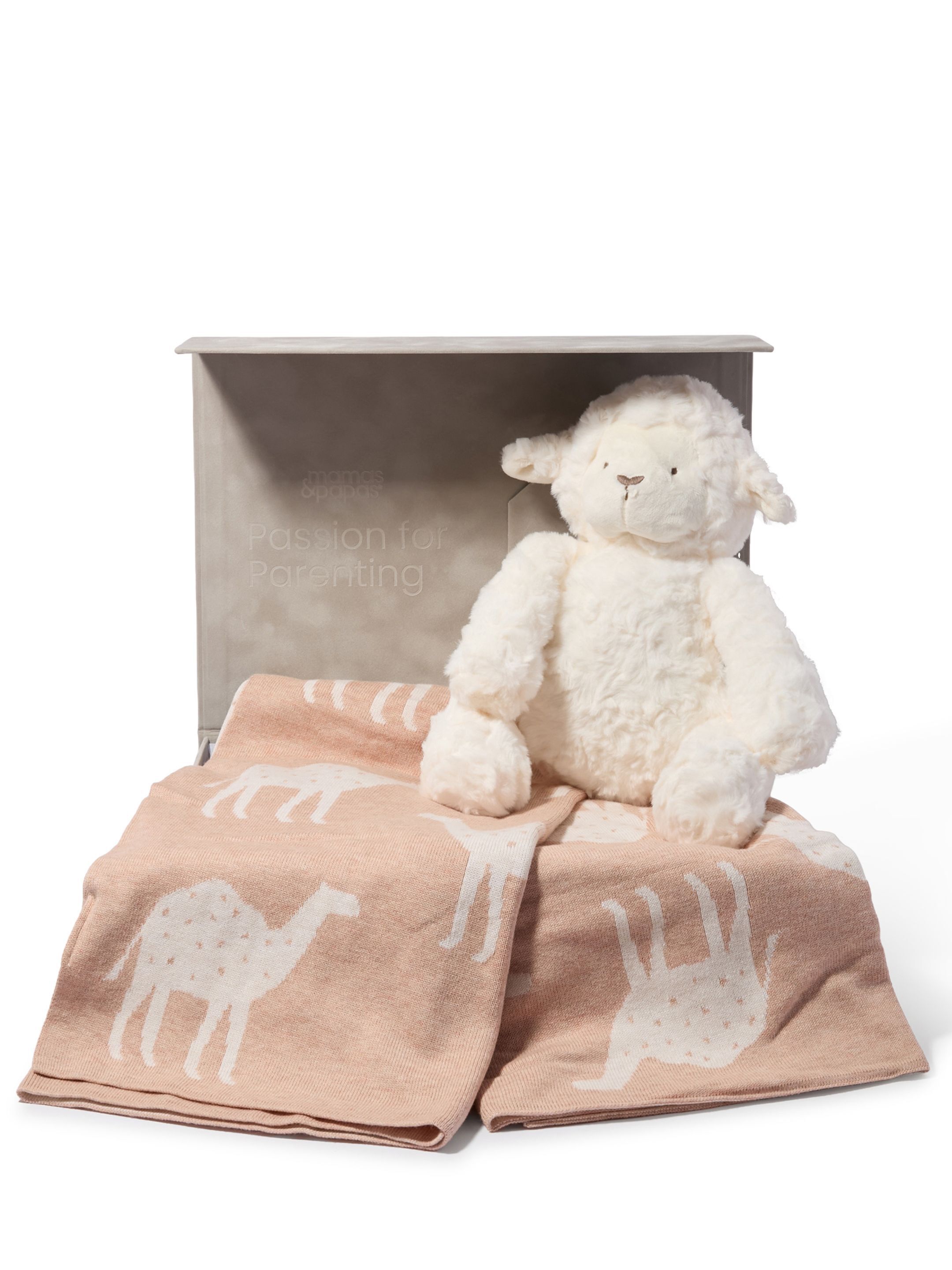 Cuddle Gift Set - Camel Pink Blanket with Larry Lamb Soft Toy