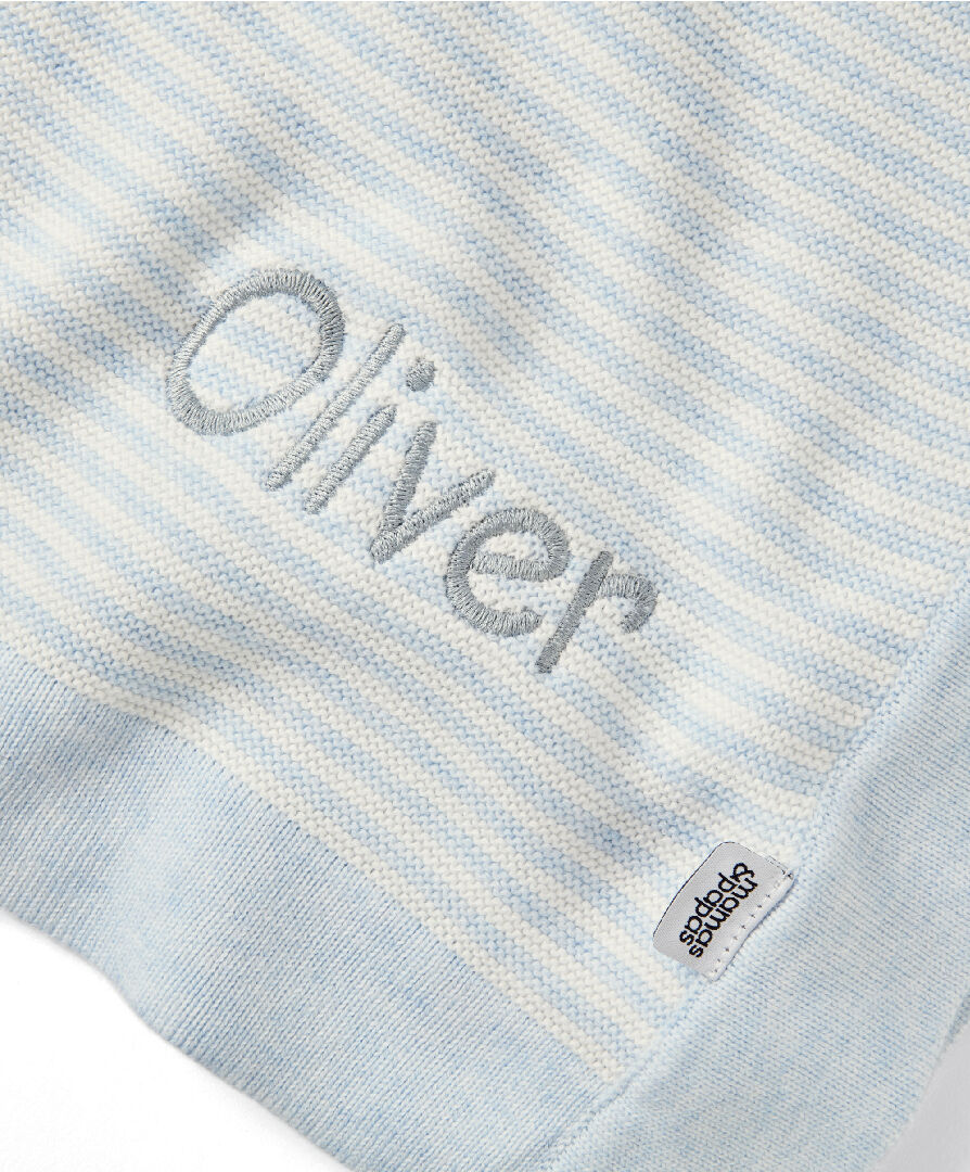 بطانية منسوجة - أرزرق وأبيض image number 3