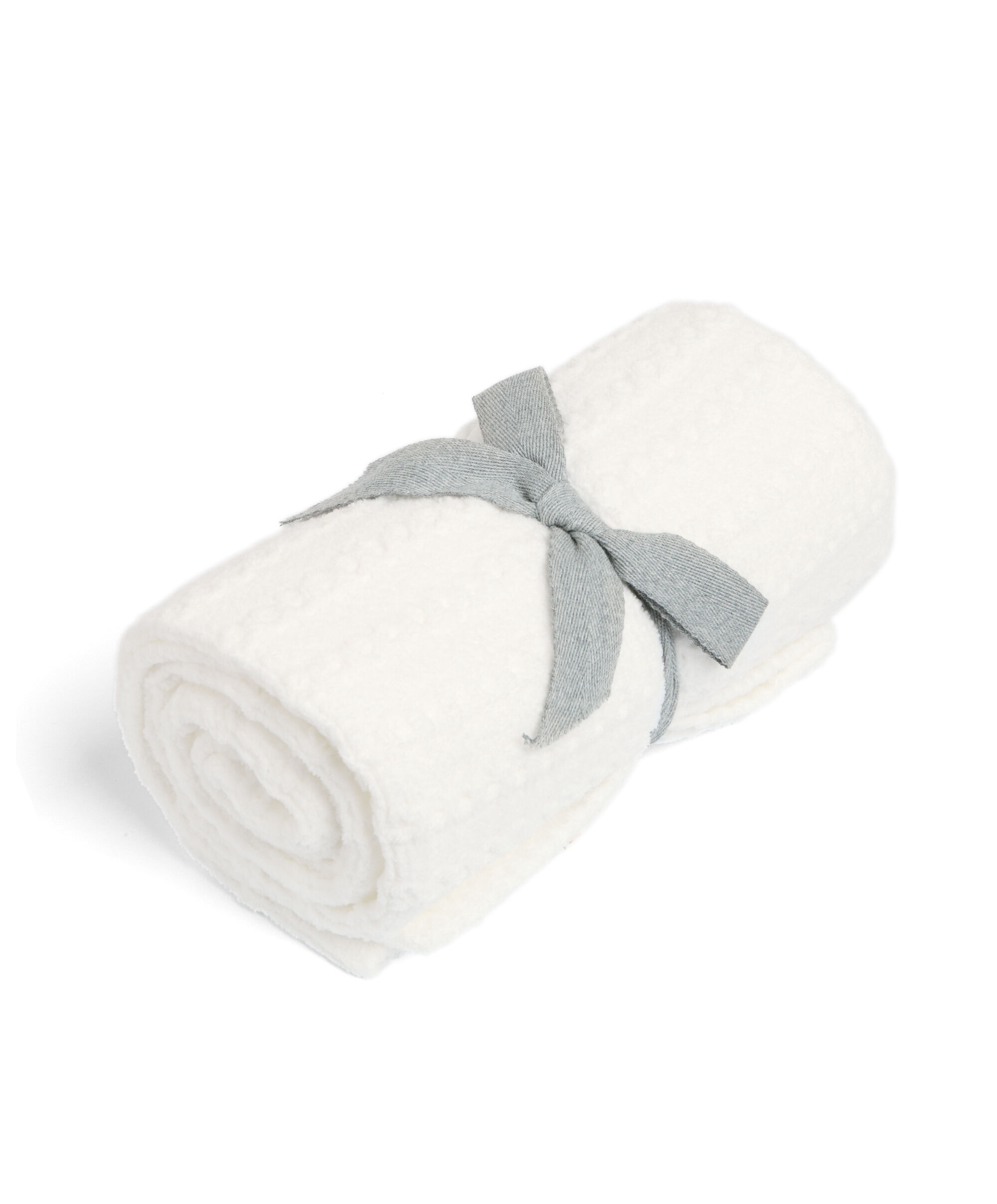 بطانية شينيل مخططة باللون الأبيض image number 2