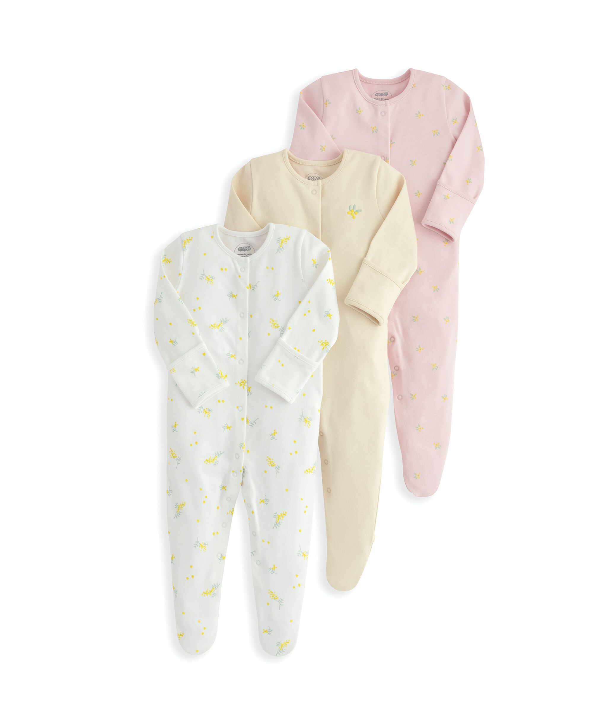 3 Pack Little Lemons Sleepsuits image number 2